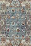 Shirvan Azure Traditional Geometric Rug Blue