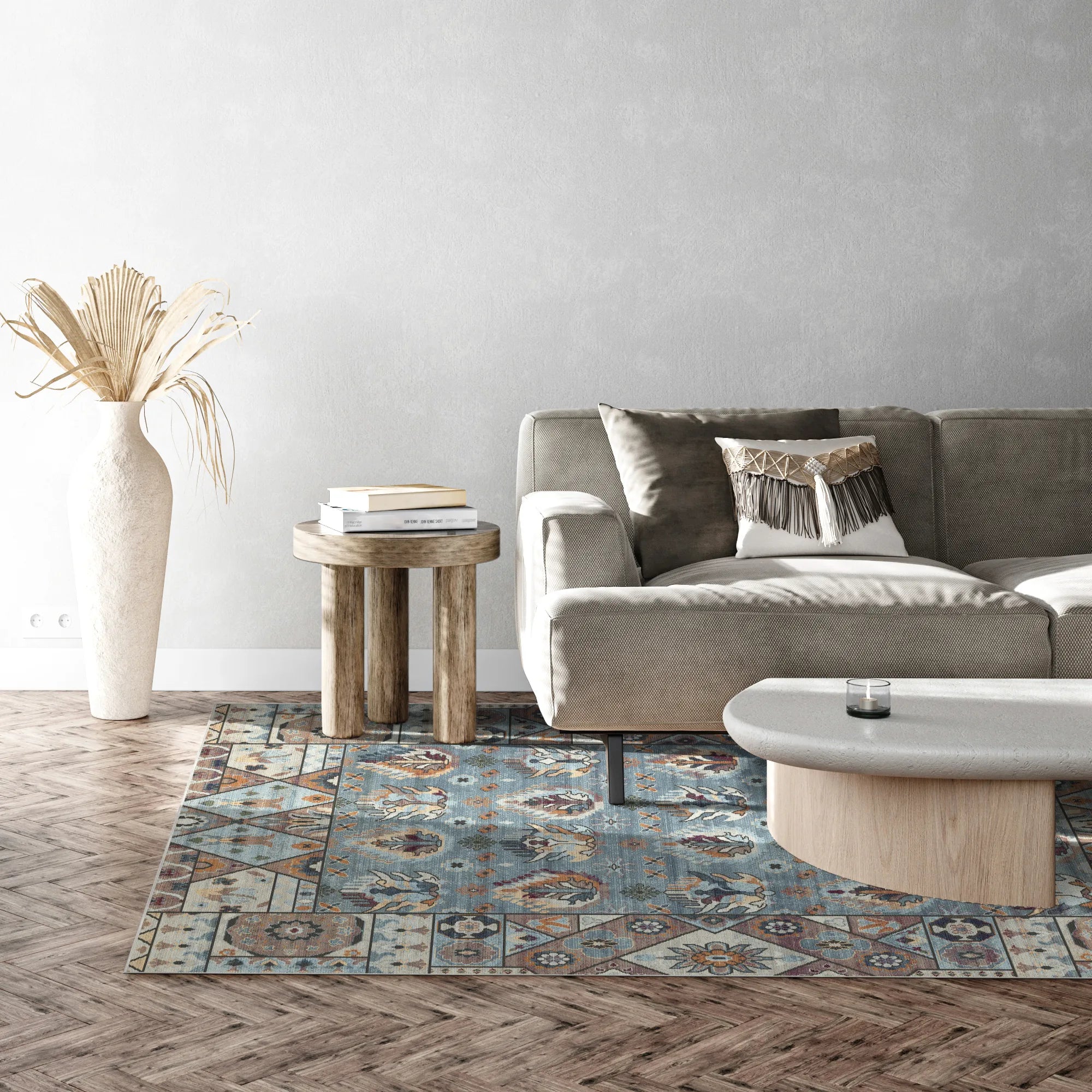 Shirvan Azure Traditional Geometric Rug