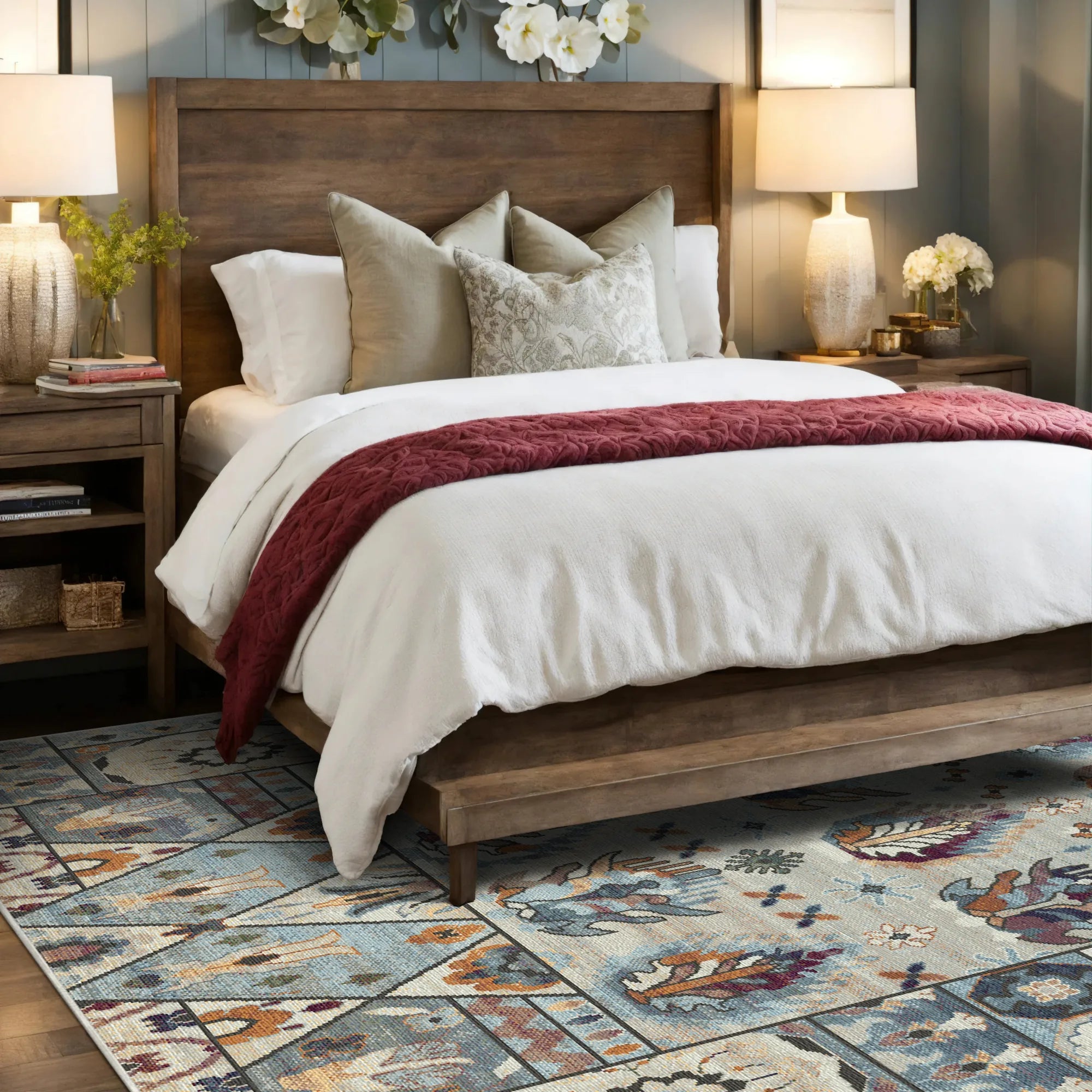 Shirvan Bone Traditional Geometric Rug