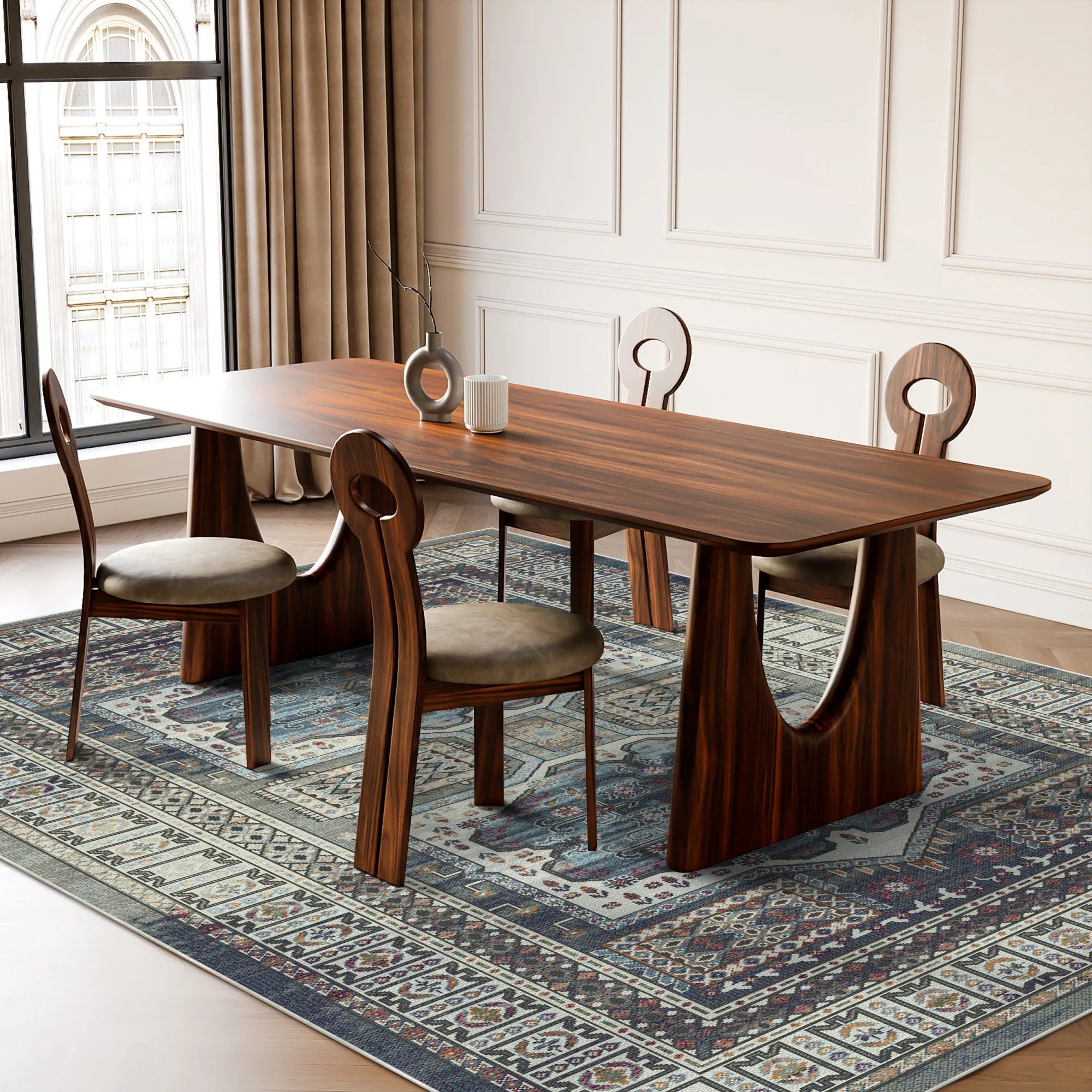 Samarkand Night Ethnic Medallion Rug