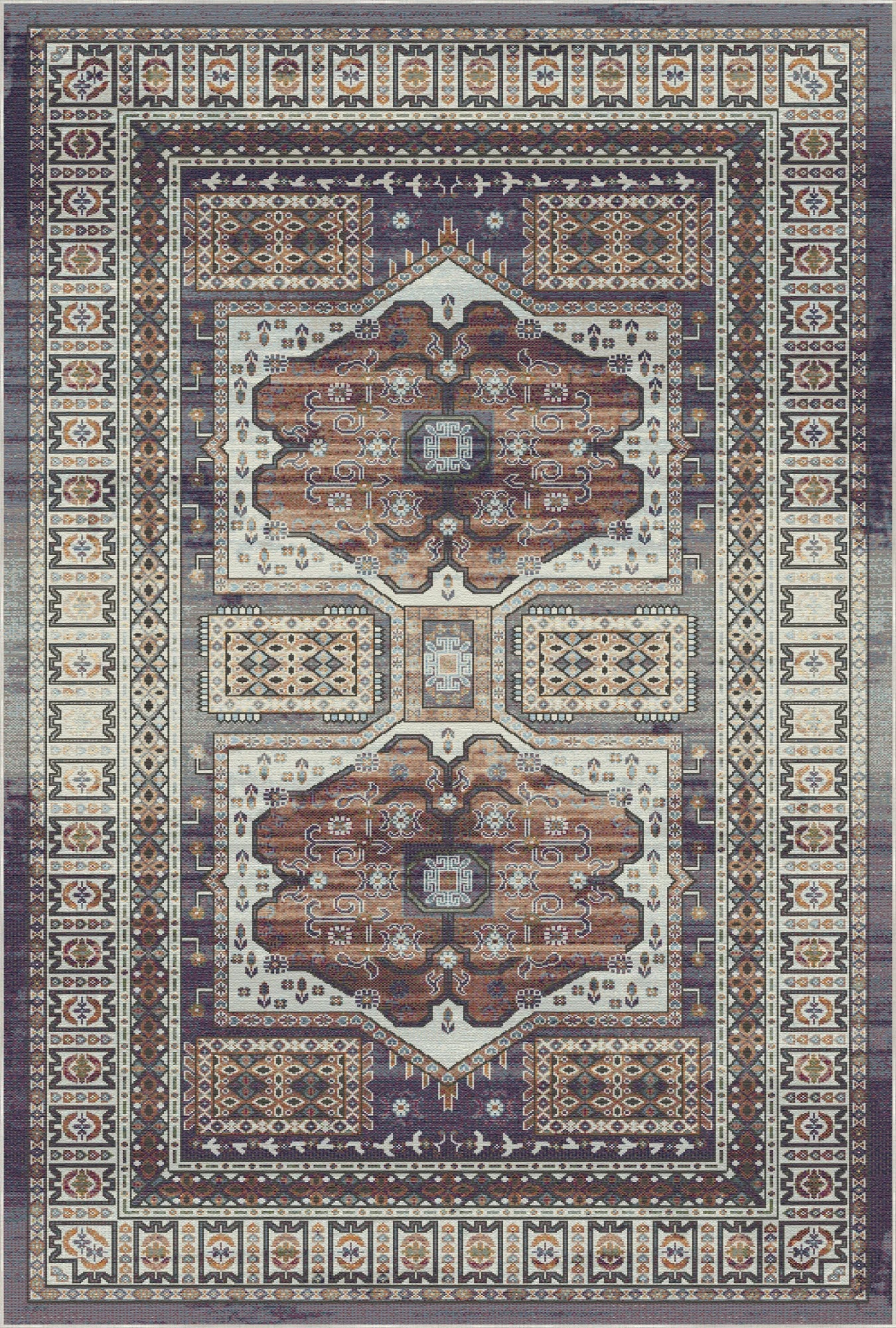 Samarkand Amber Ethnic Medallion Rug
