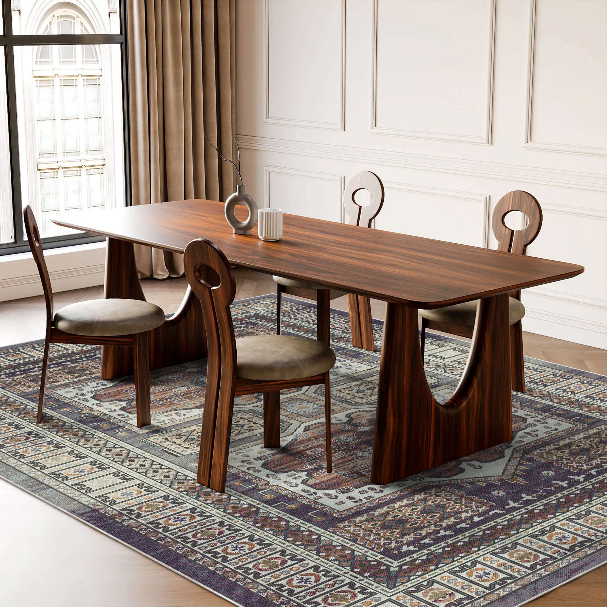 Samarkand Amber Ethnic Medallion Rug