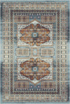 Samarkand Oasis Ethnic Medallion Rug Azure
