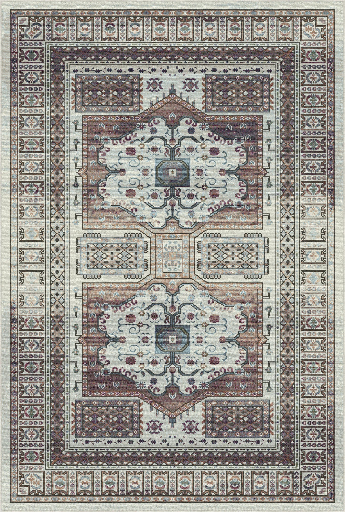 Samarkand Ivory Ethnic Medallion Rug