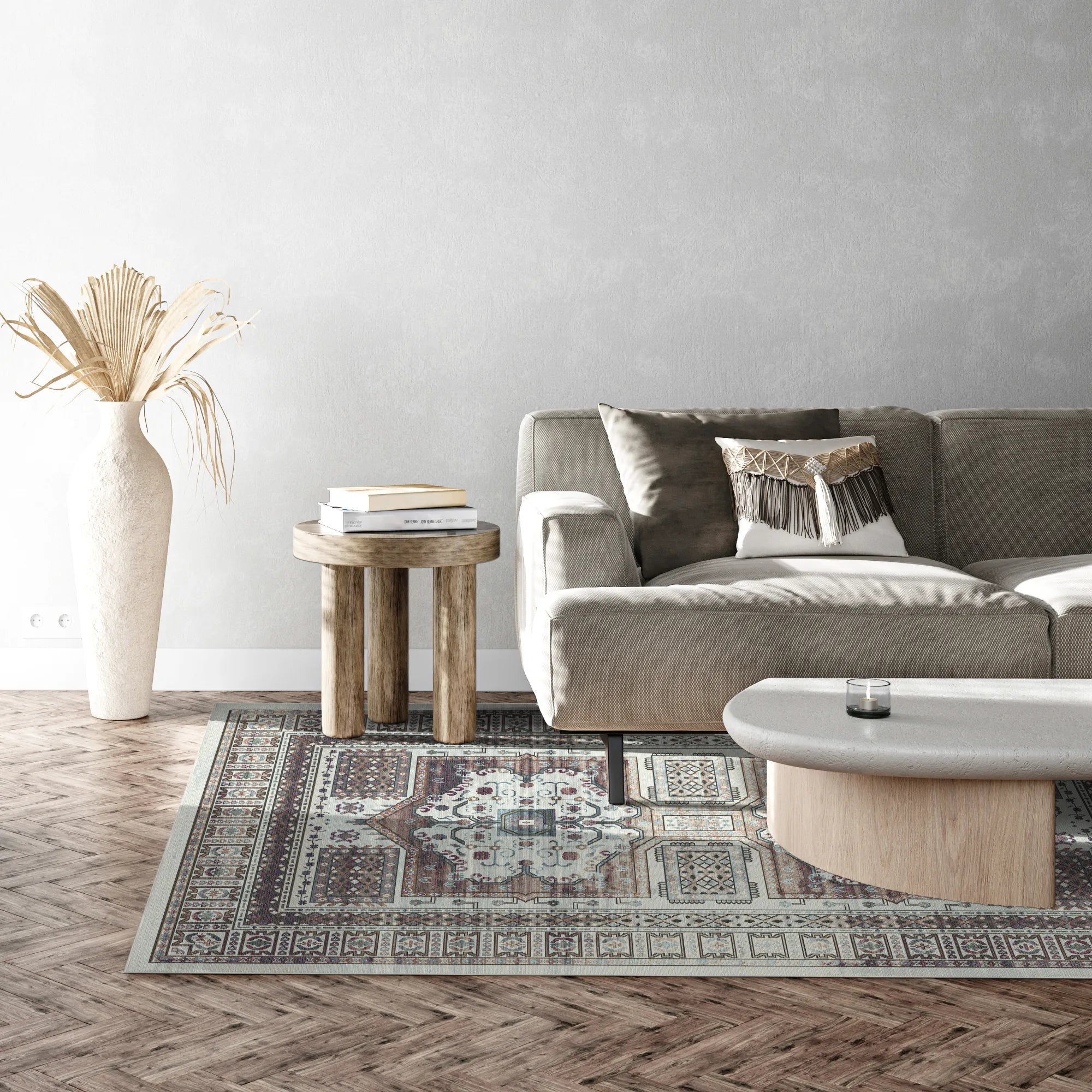 Samarkand Ivory Ethnic Medallion Rug