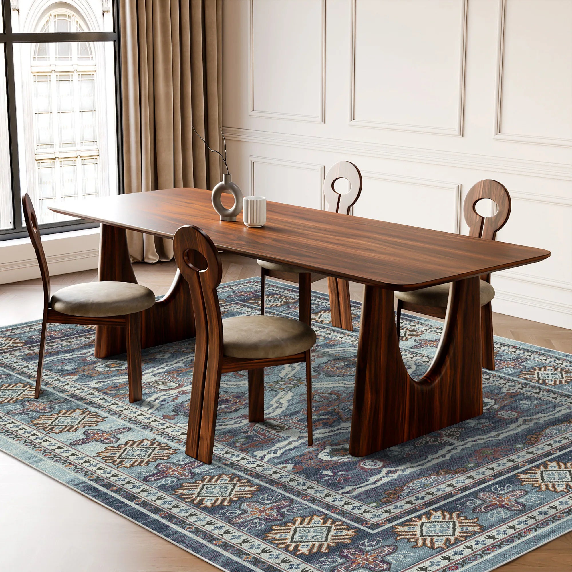 Kashgar Moon Tribal Rosette Rug