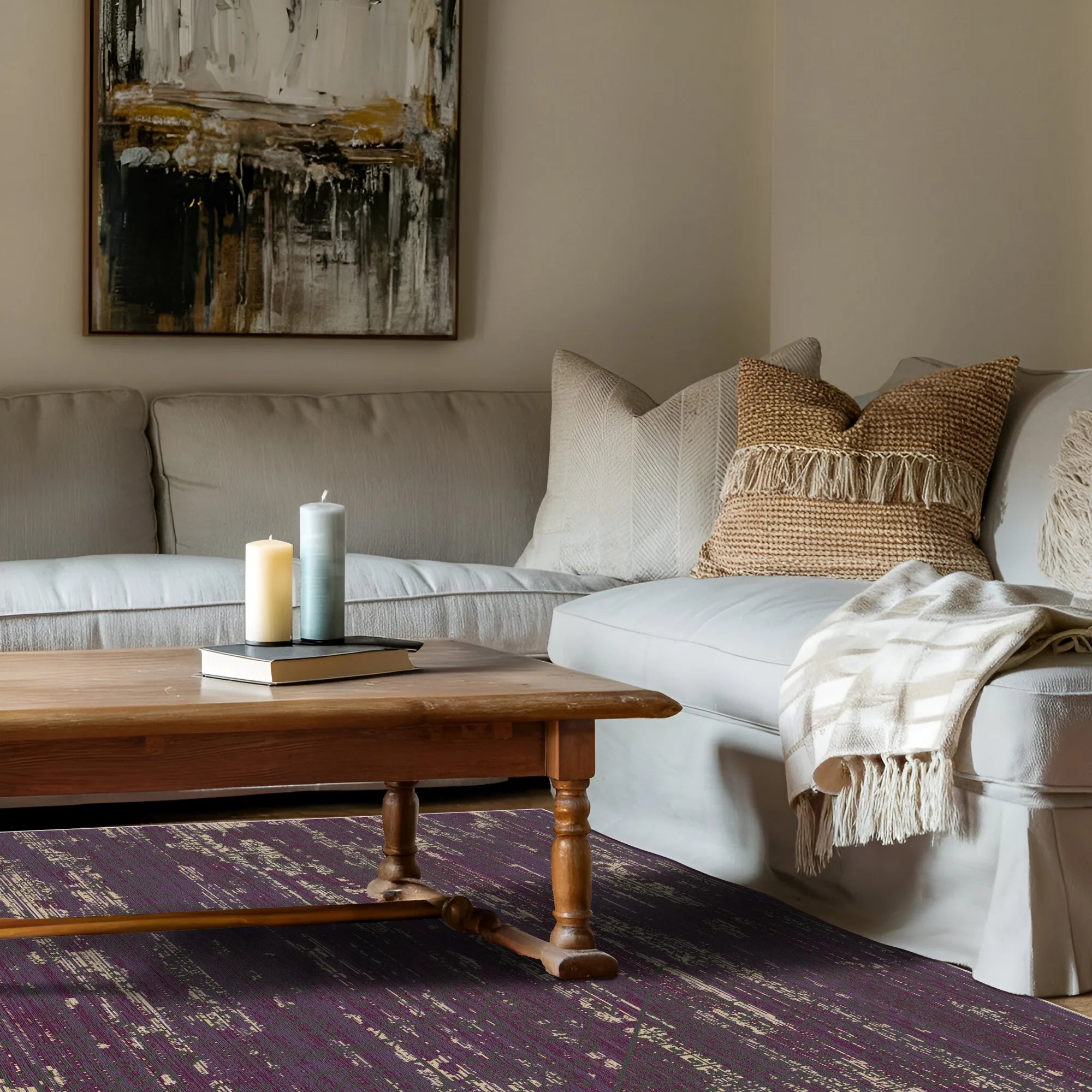 Mystic Glitch Abstract Textural Rug