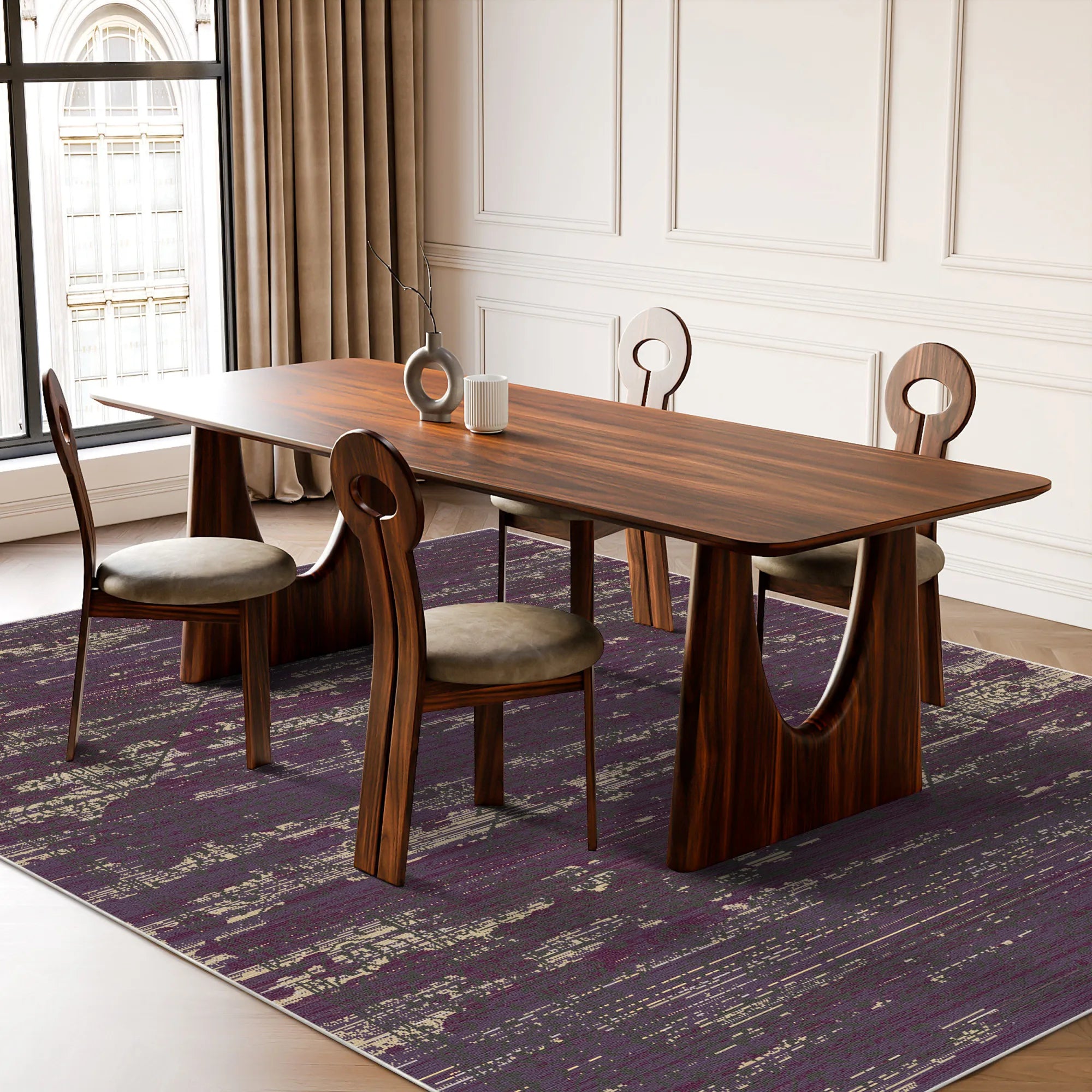 Mystic Glitch Abstract Textural Rug