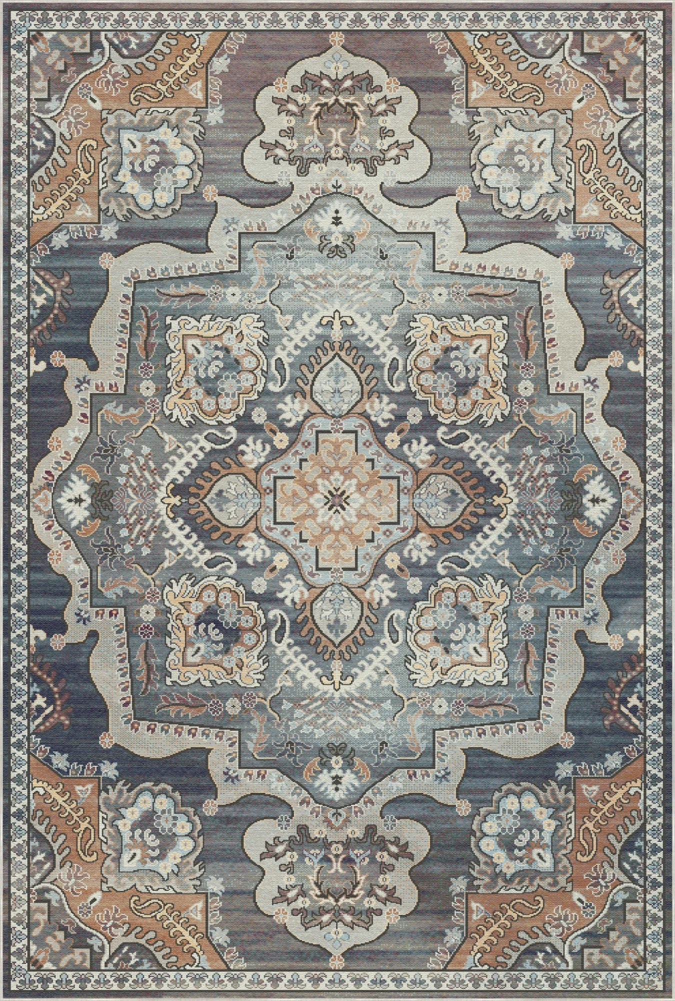Sultanic Azure Royal Medallion Rug