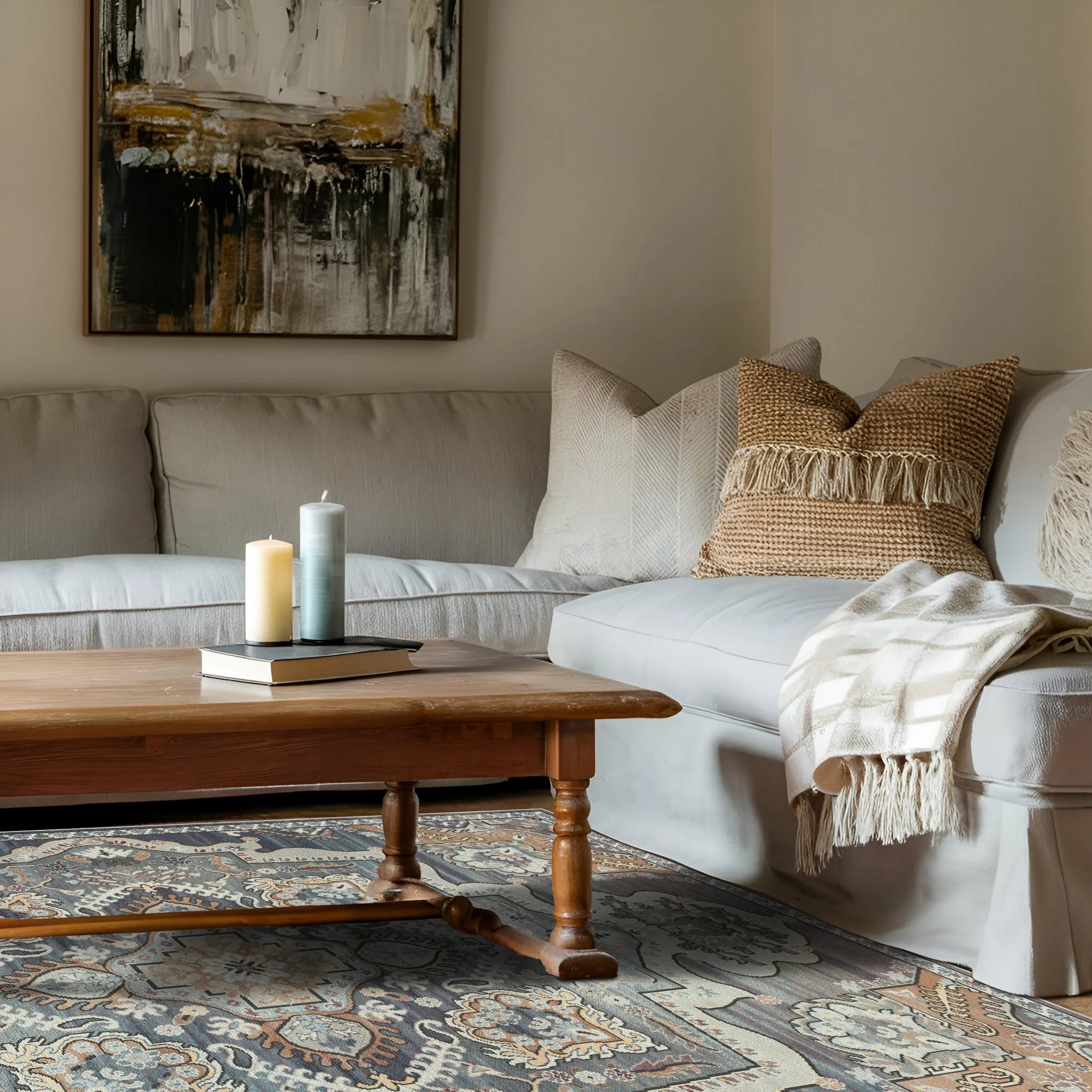 Sultanic Azure Royal Medallion Rug