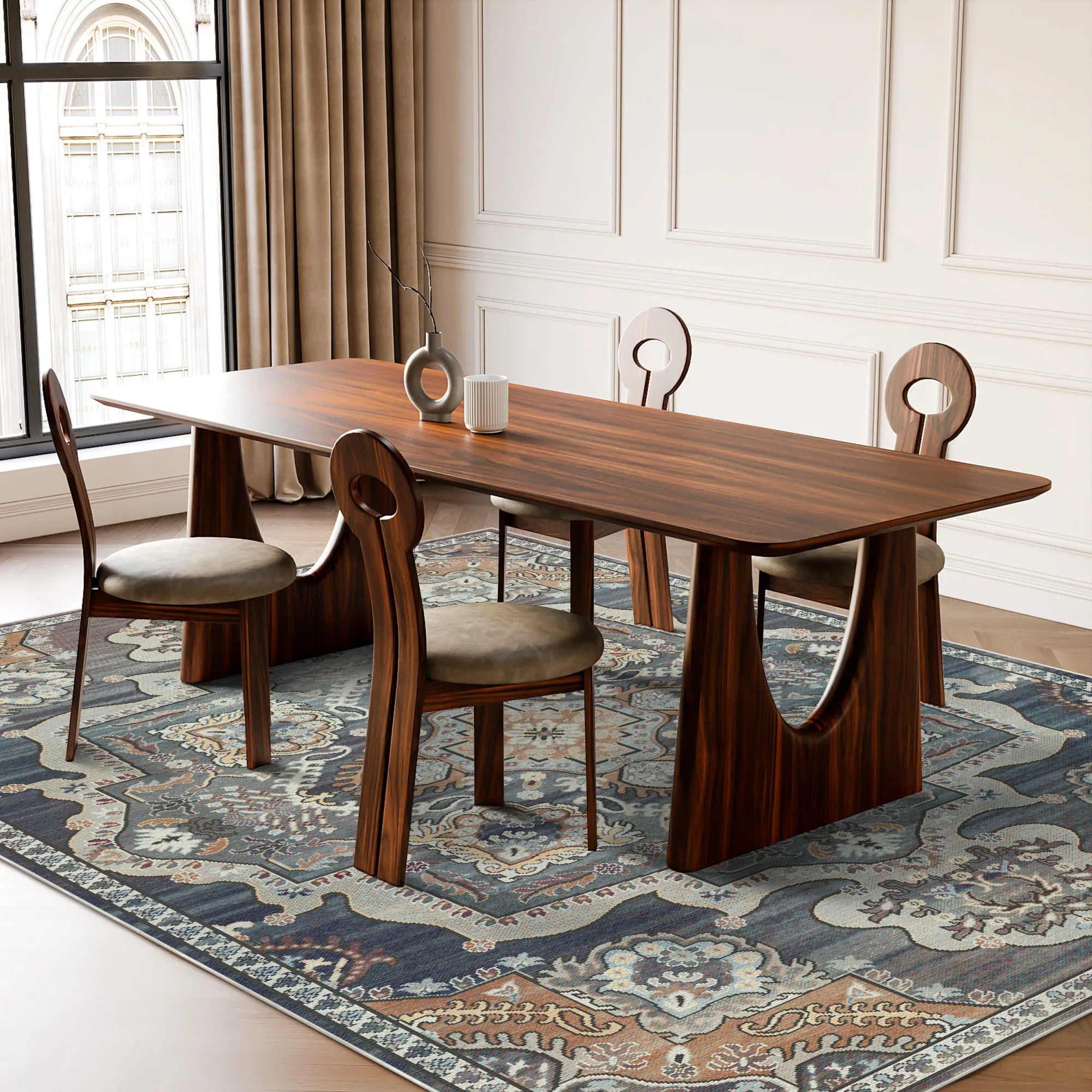 Sultanic Azure Royal Medallion Rug