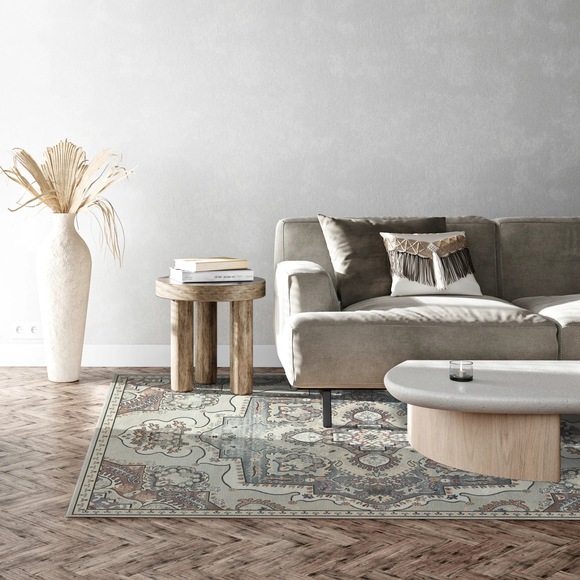 Sultanic Ivory Royal Medallion Rug