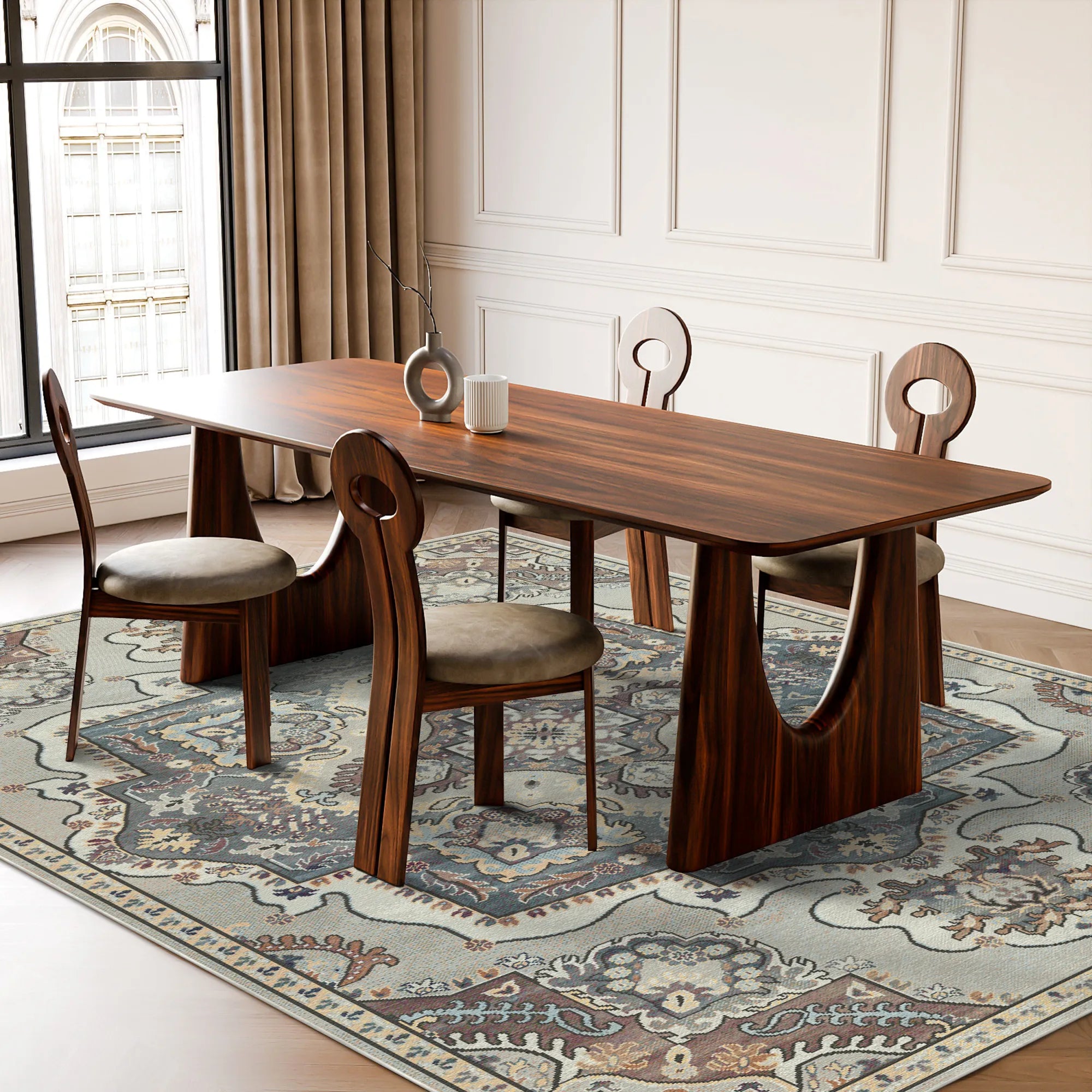 Sultanic Ivory Royal Medallion Rug