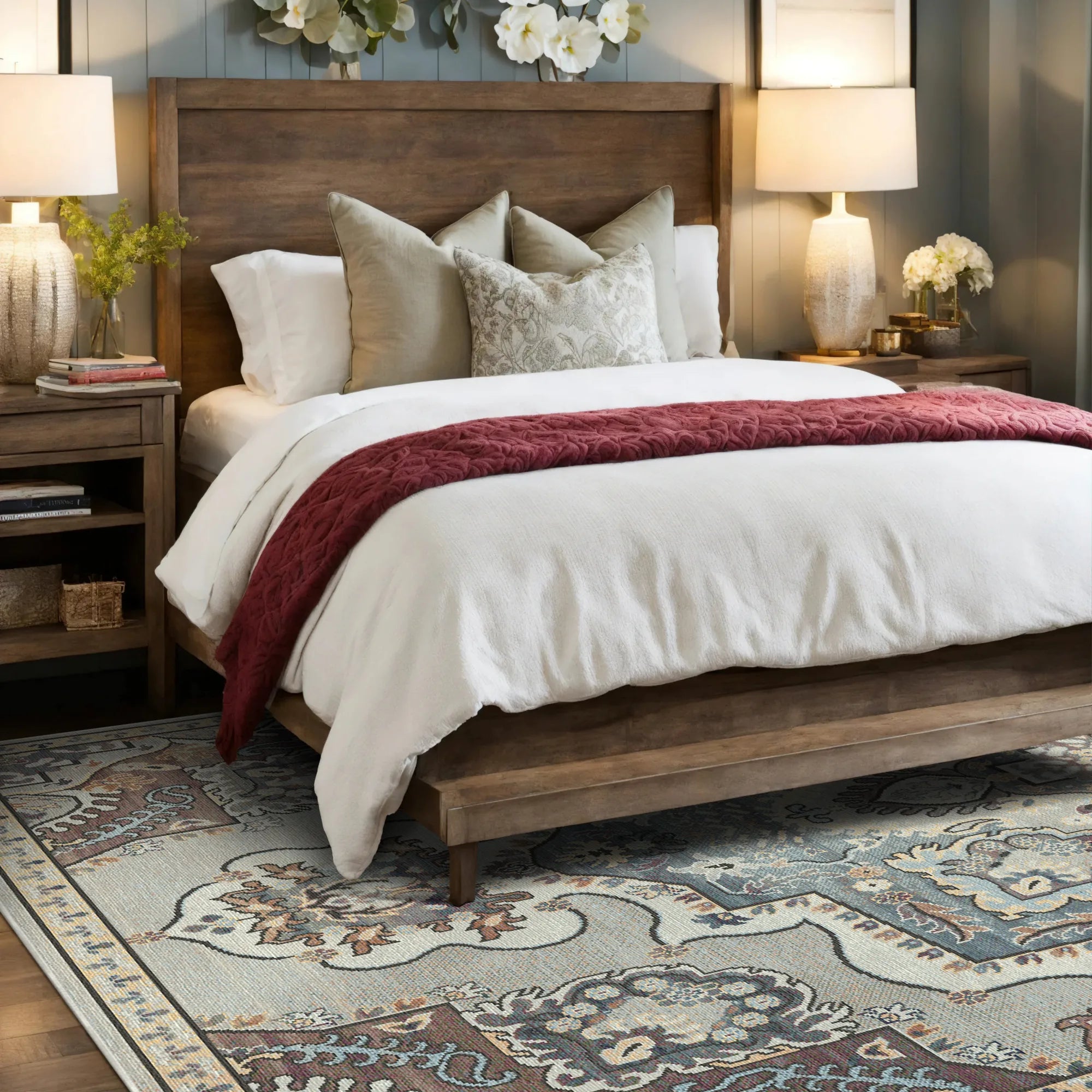 Sultanic Ivory Royal Medallion Rug