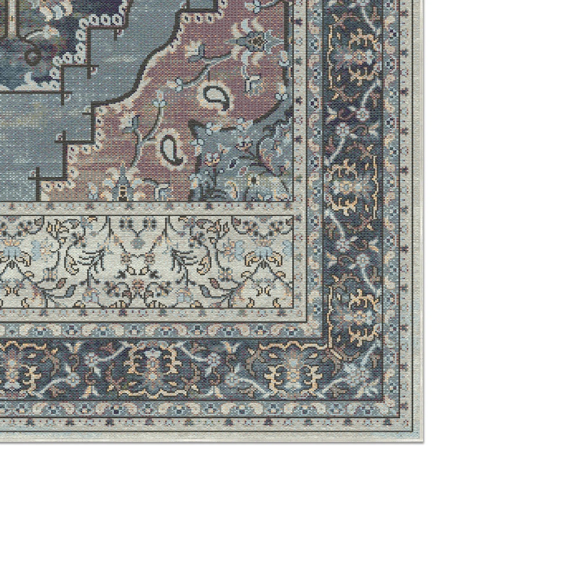 Loom Azure Paisley Floral Rug