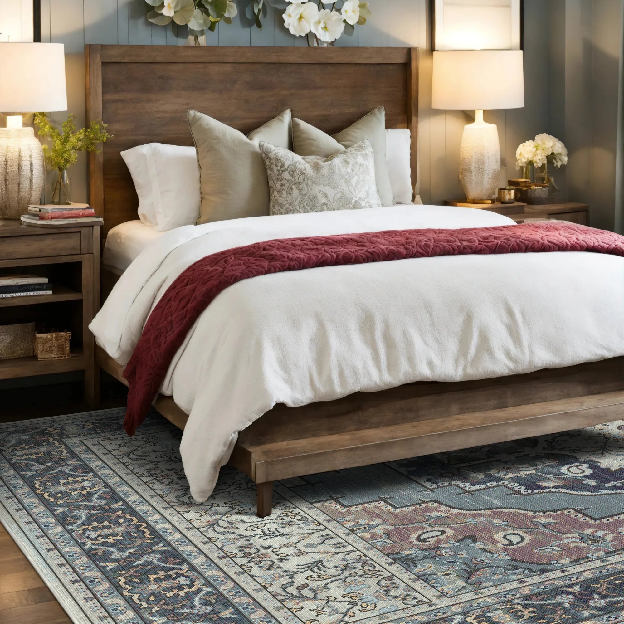 Loom Azure Paisley Floral Rug