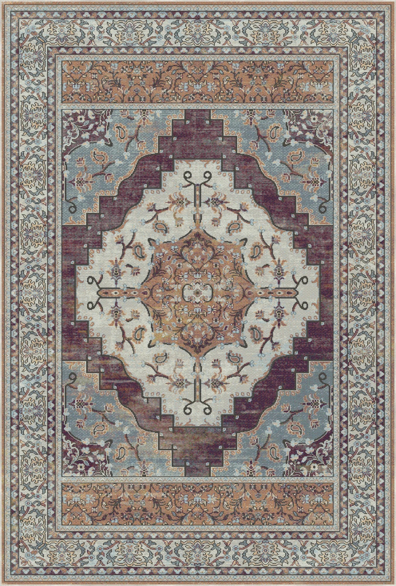 Loom Amber Paisley Floral Rug