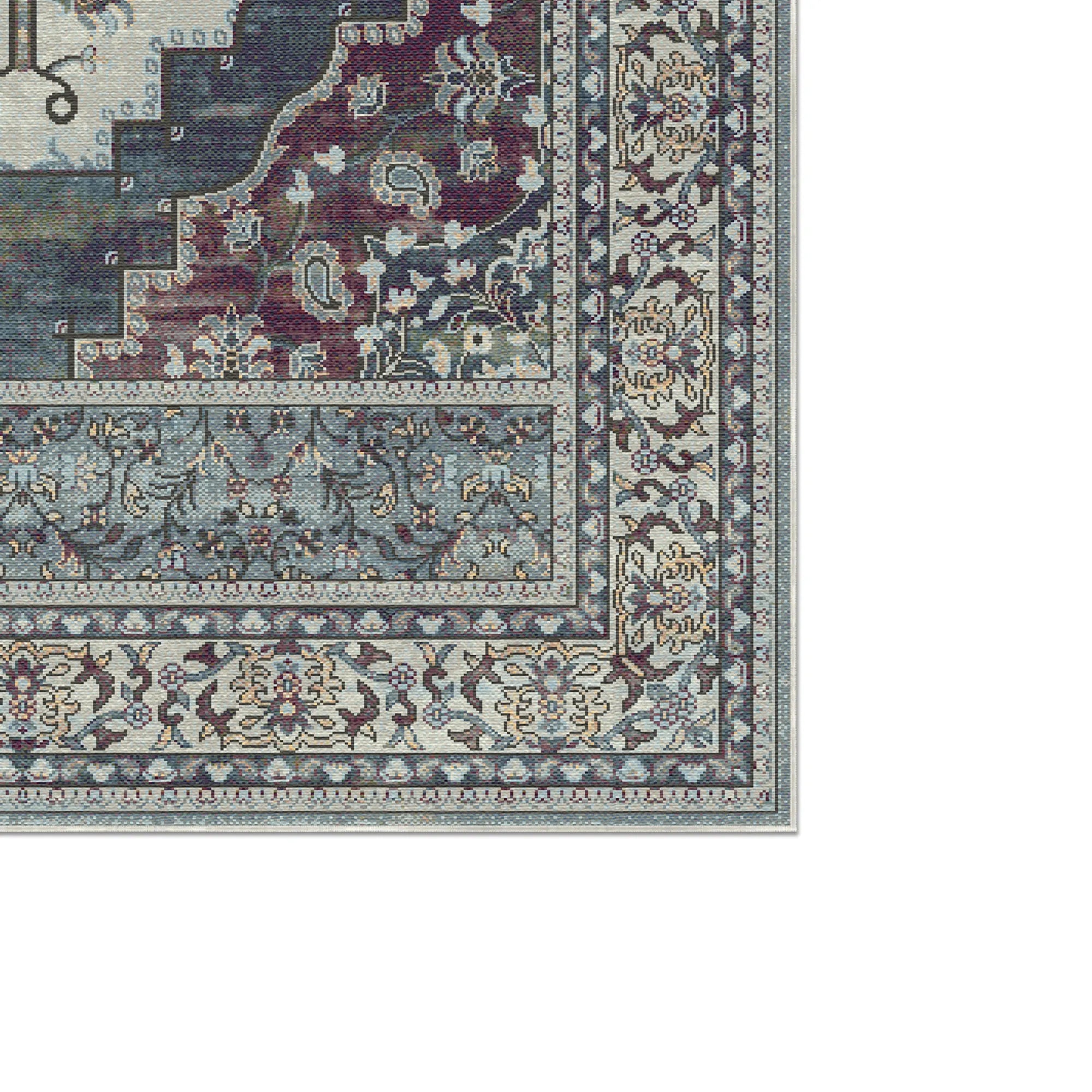 Loom Slate Paisley Floral Rug
