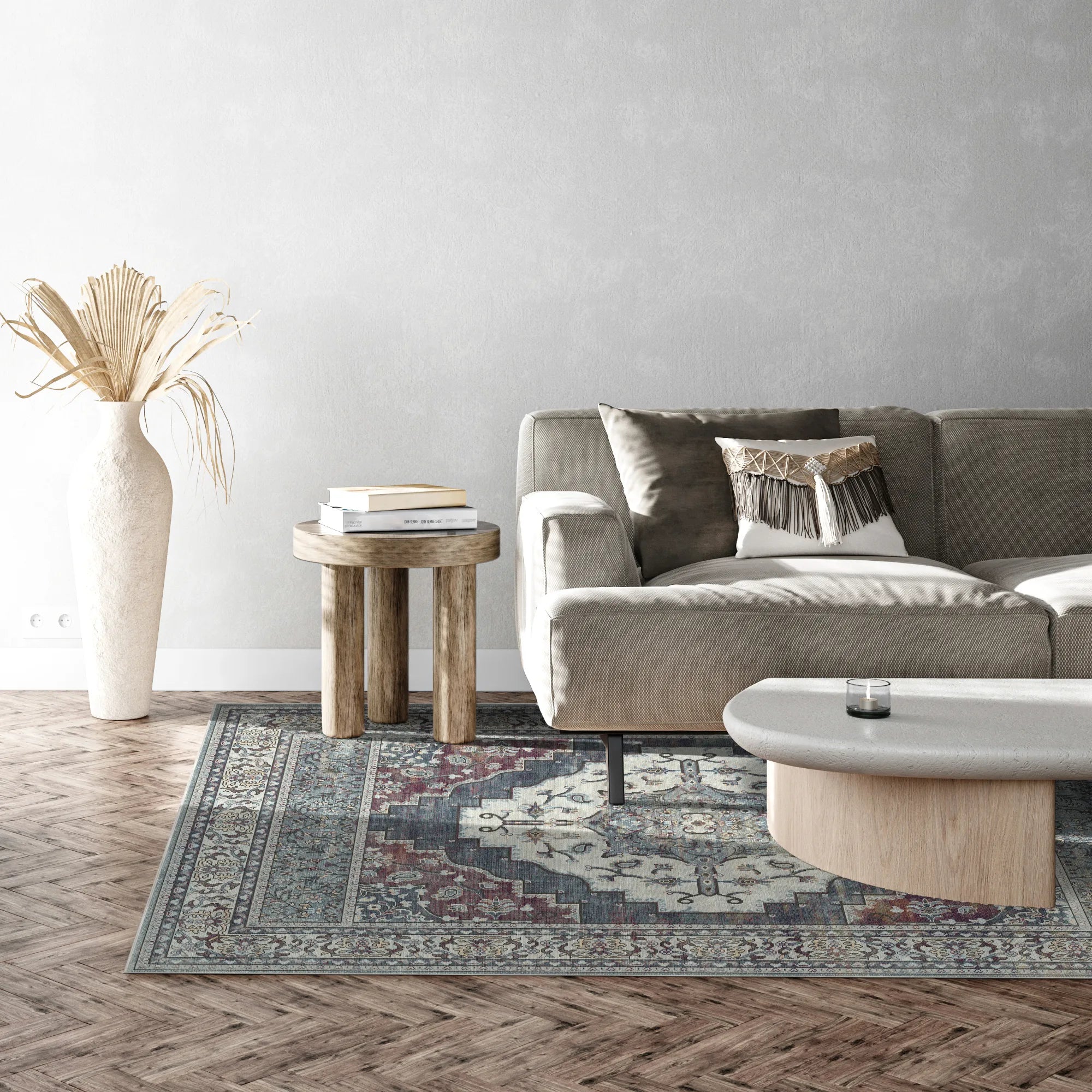 Loom Slate Paisley Floral Rug