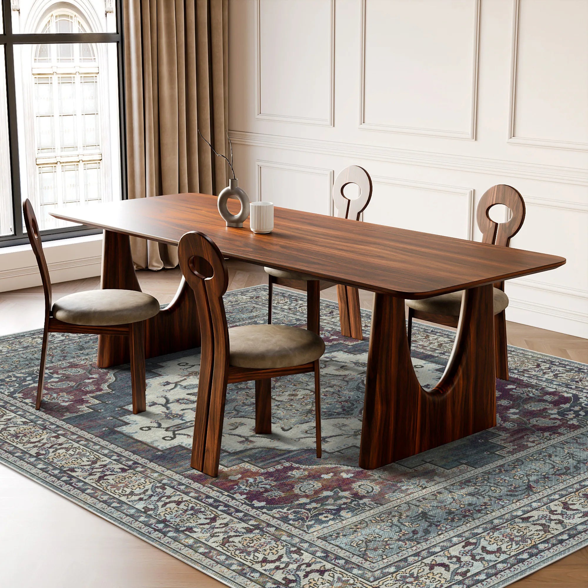 Loom Slate Paisley Floral Rug