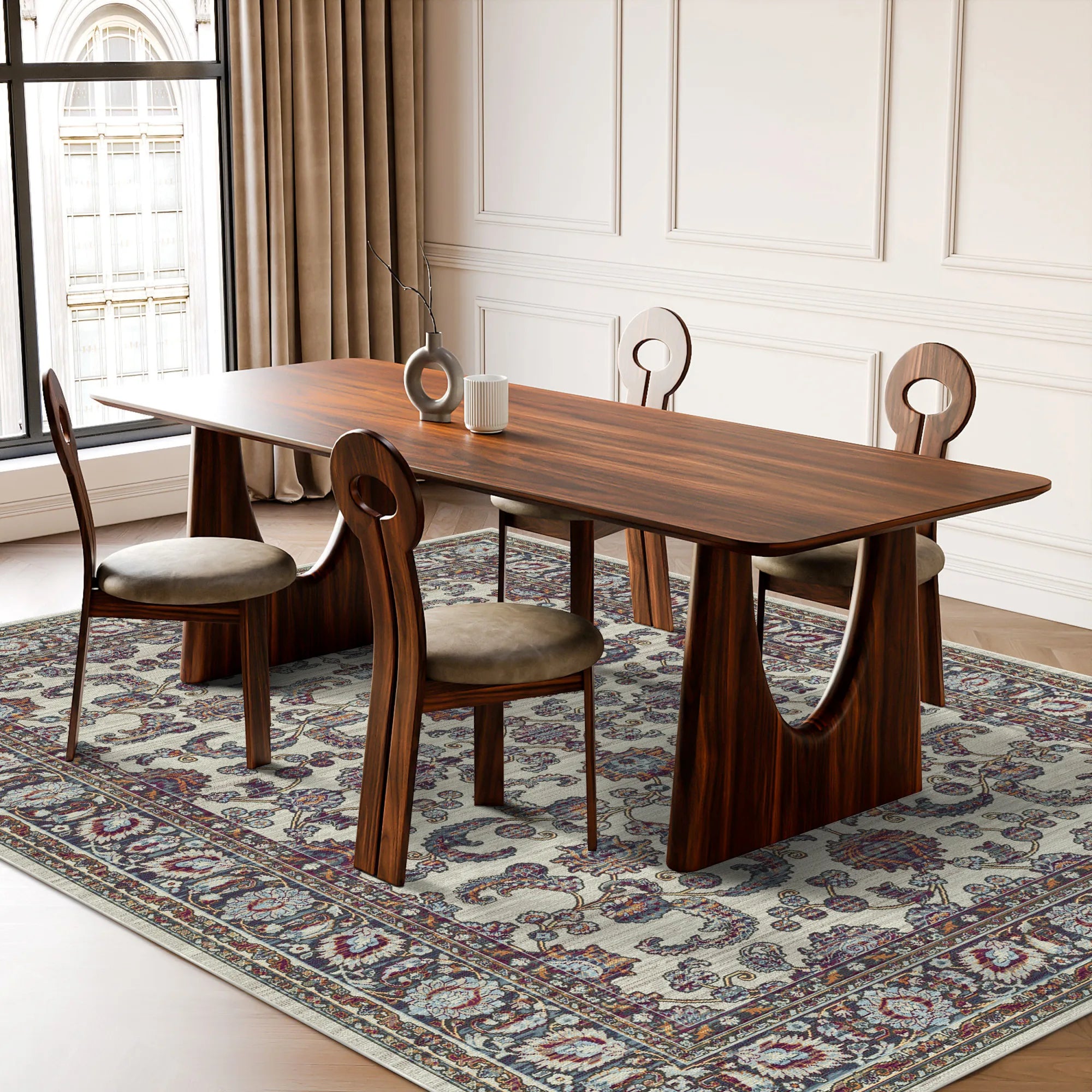 Royal Vine Ivory Floral Rug