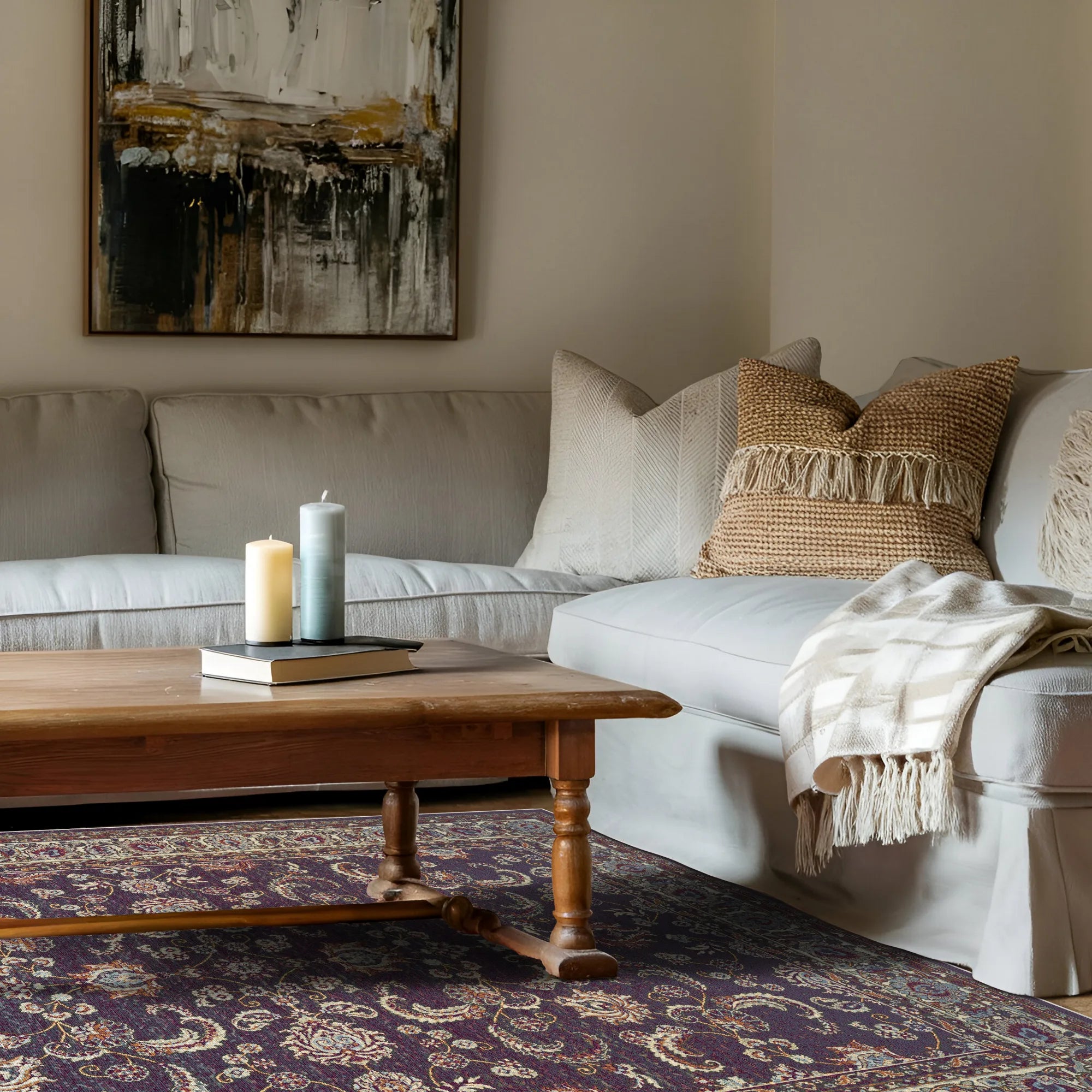 Royal Vine Plum Floral Rug