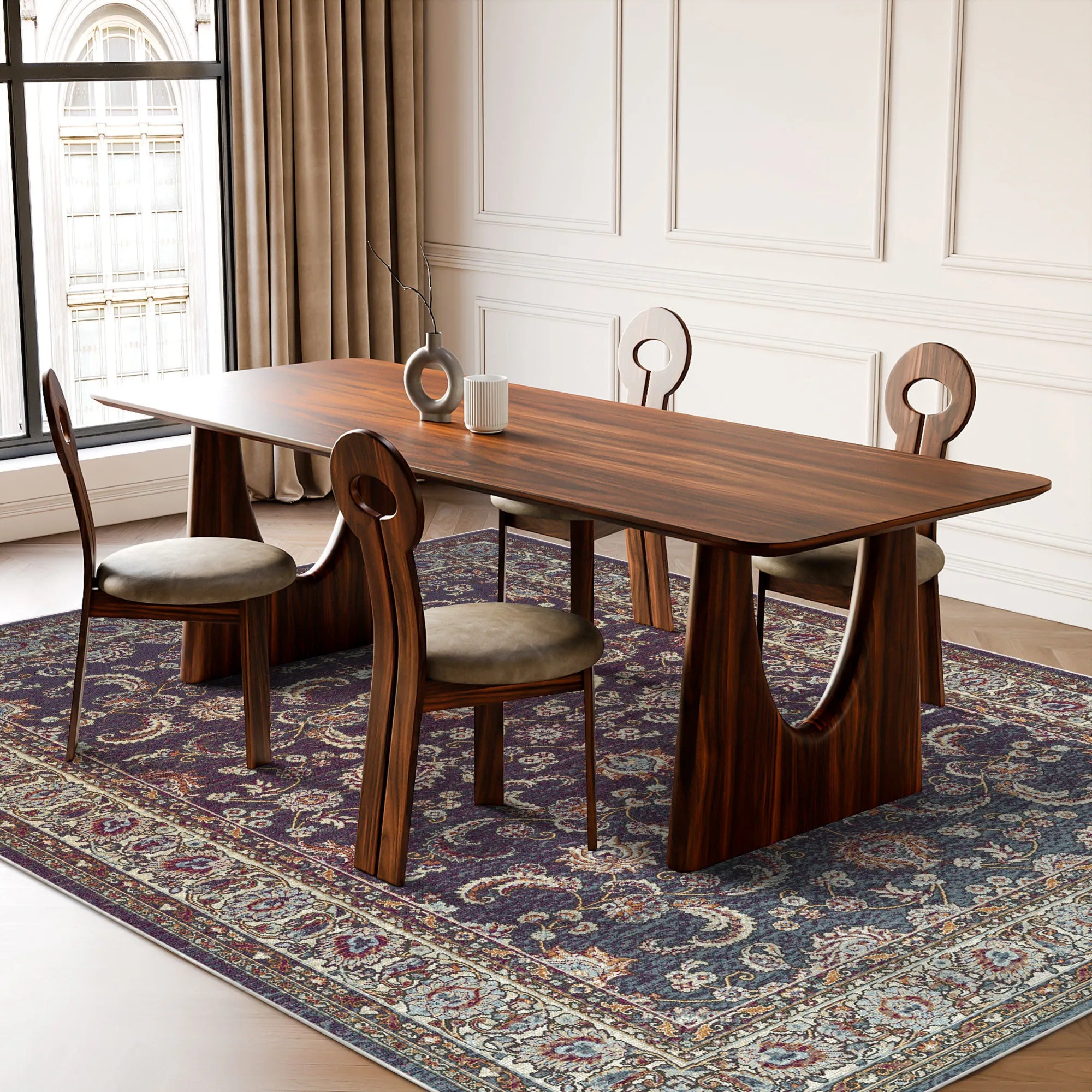 Royal Vine Plum Floral Rug