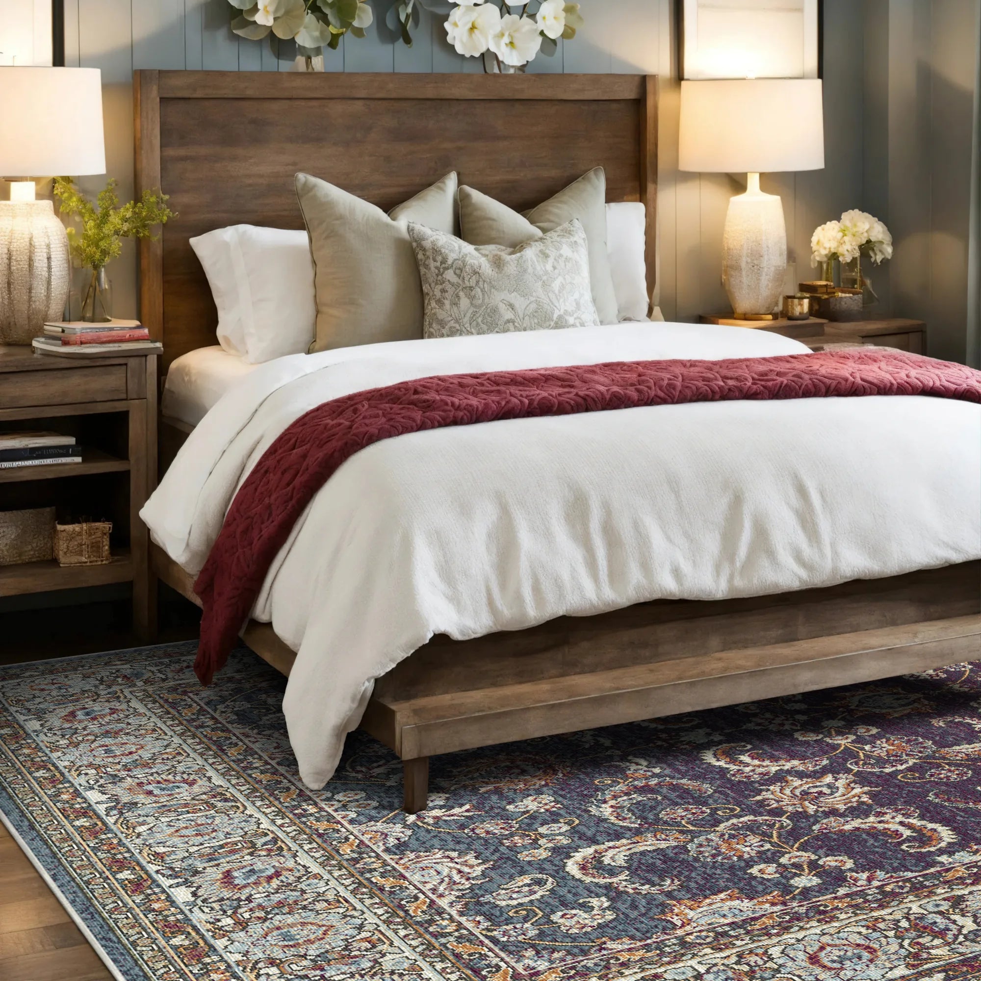 Royal Vine Plum Floral Rug