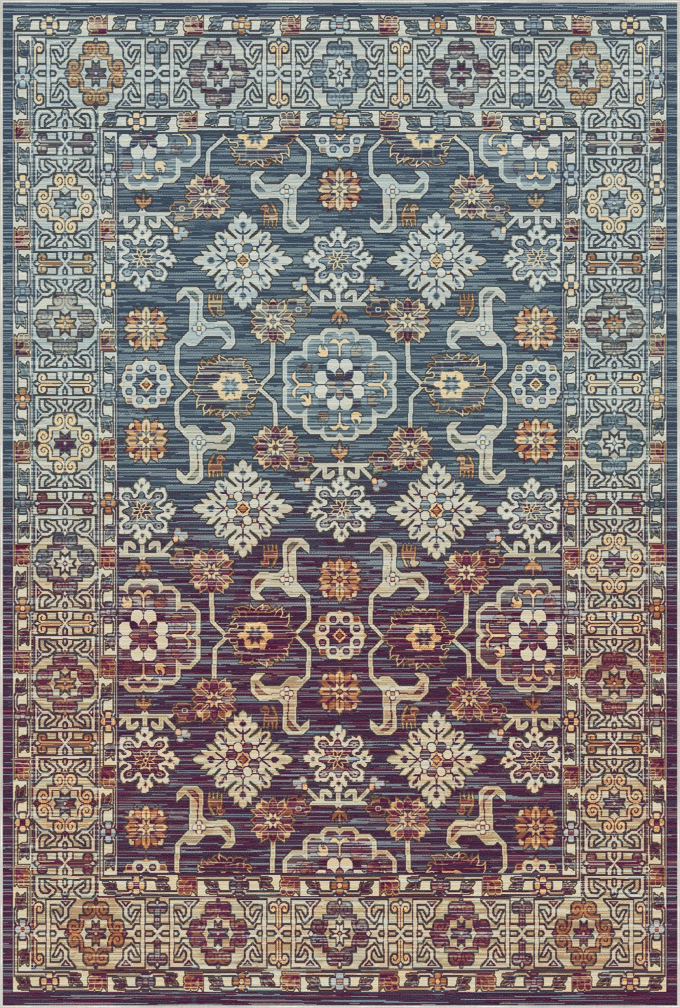 Caspian Dusk Geometric Tribal Rug