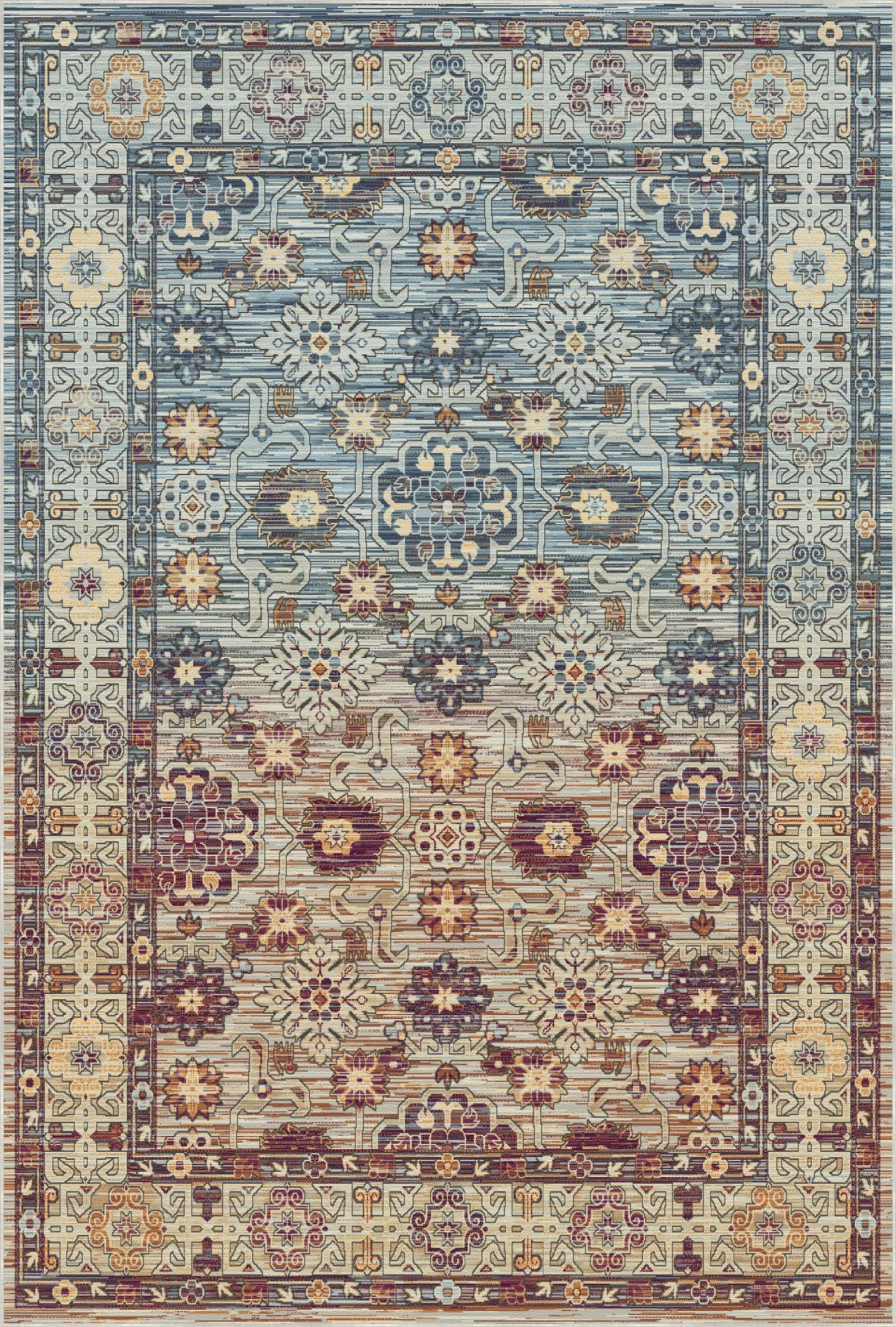 Caspian Amber Geometric Tribal Rug
