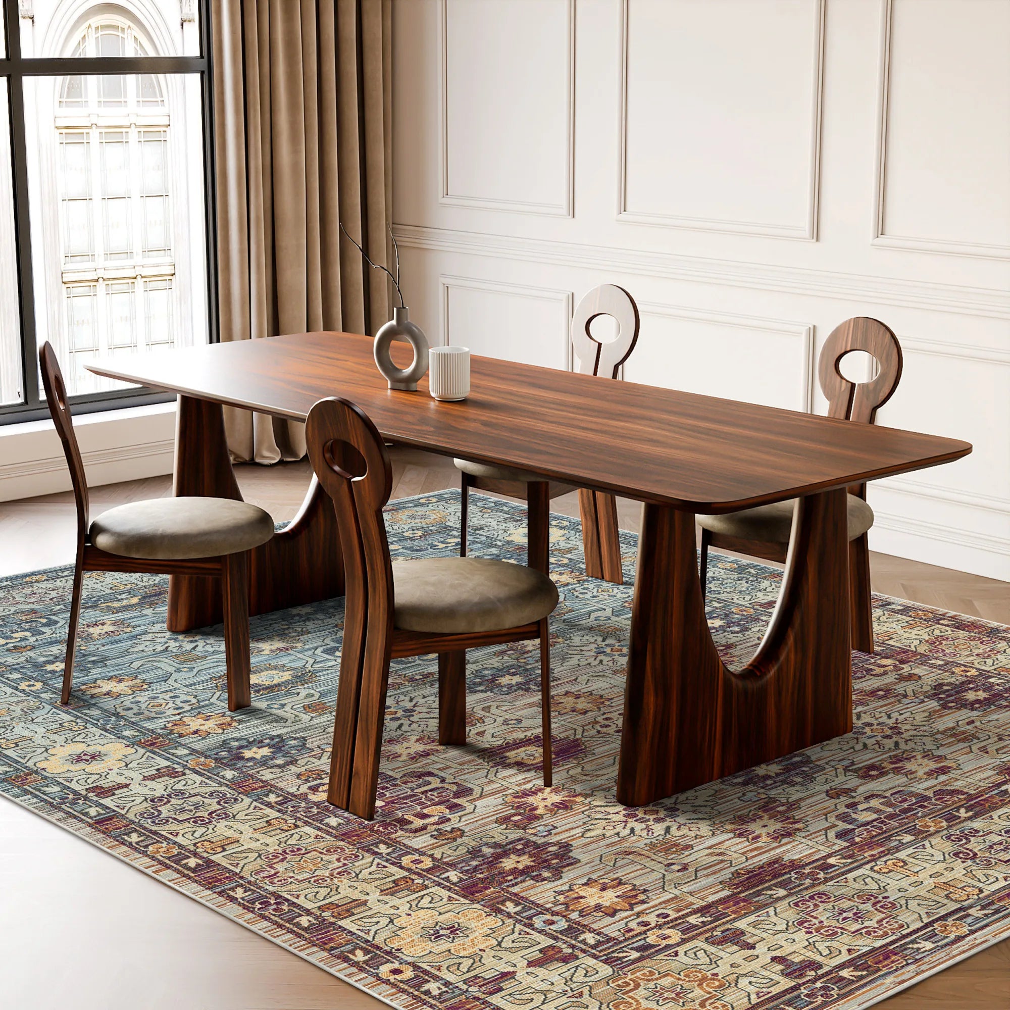 Caspian Amber Geometric Tribal Rug