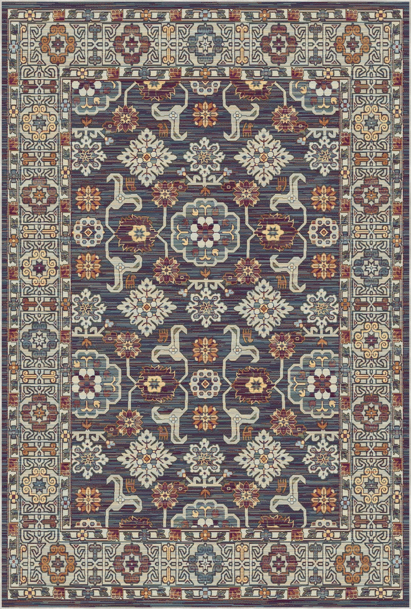 Caspian Night Geometric Tribal Rug