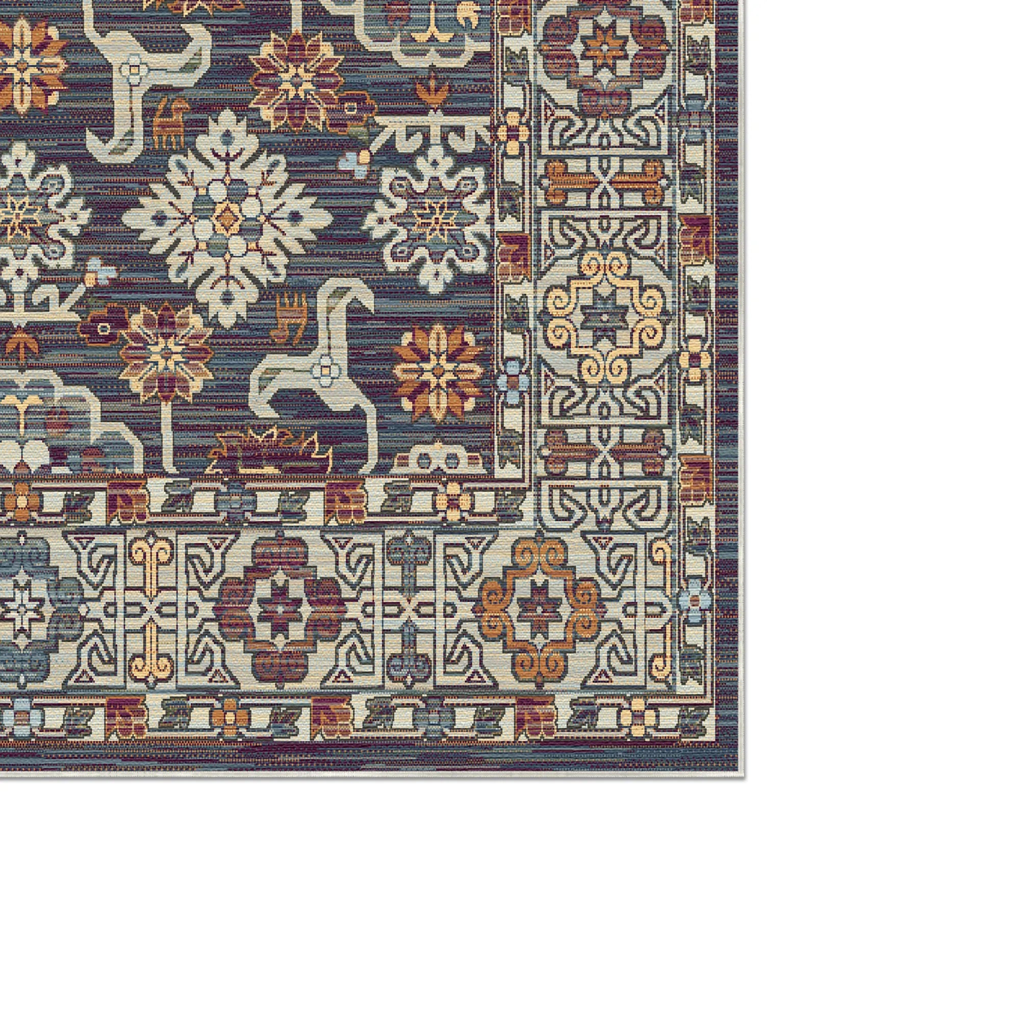 Caspian Night Geometric Tribal Rug