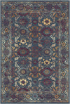 Antique Indigo Palmette Floral Rug Indigo