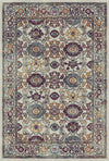 Antique Bone Palmette Floral Rug White