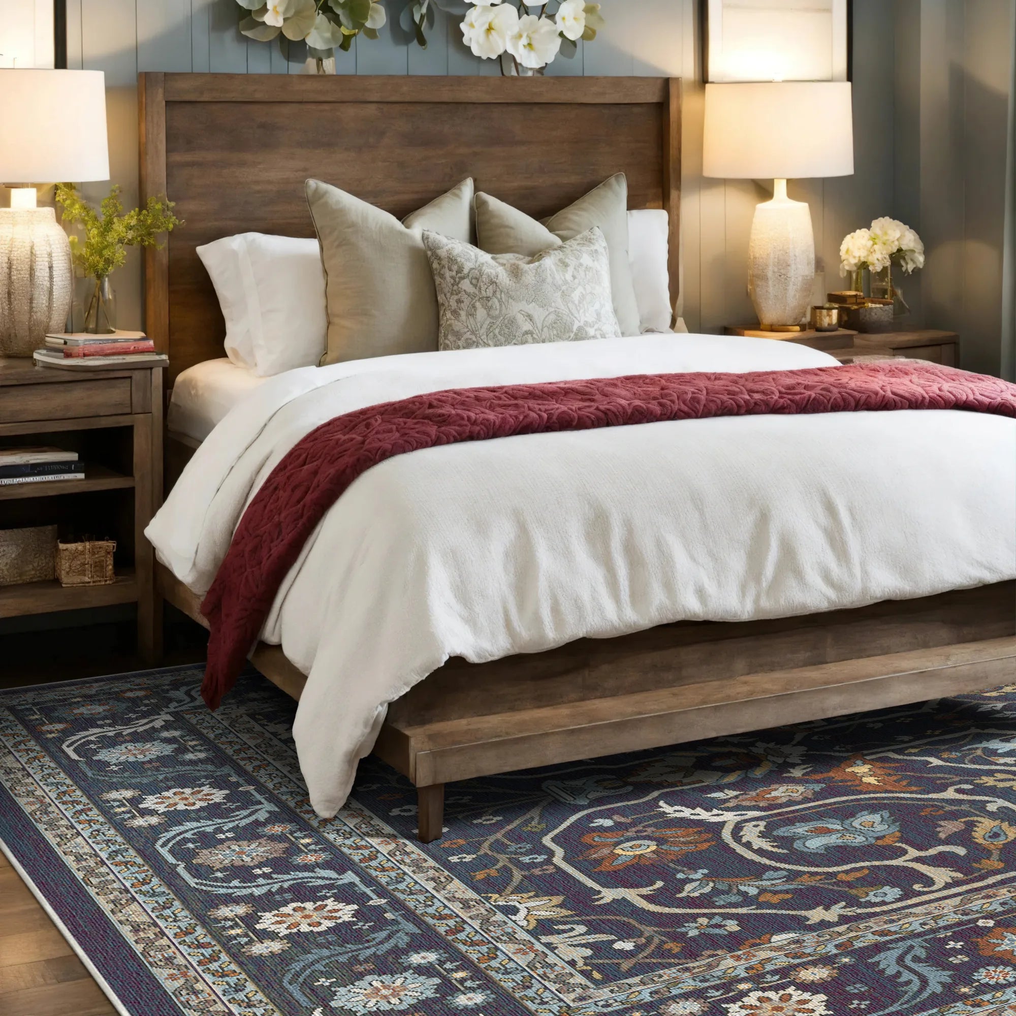 Imperial Vine Indigo Palace Rug