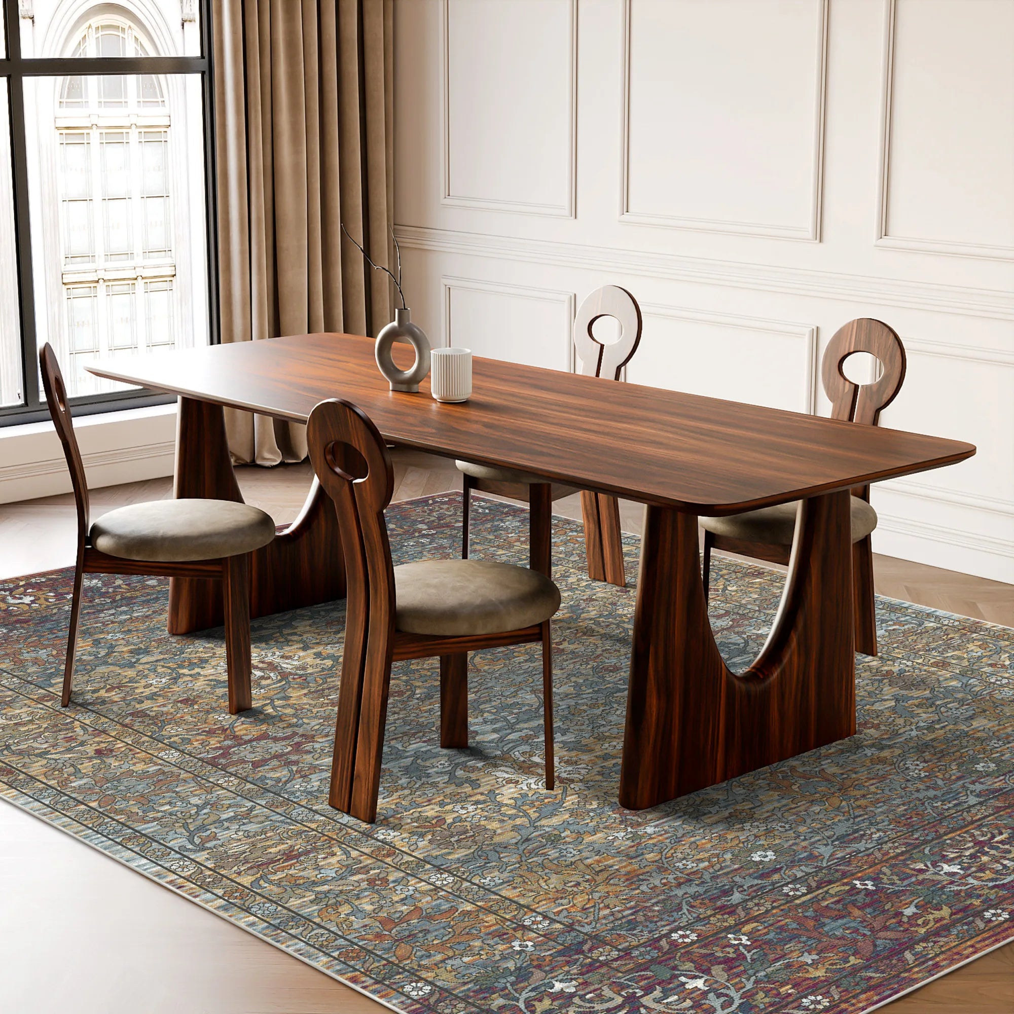 Antique Multi Meadow Floral Rug