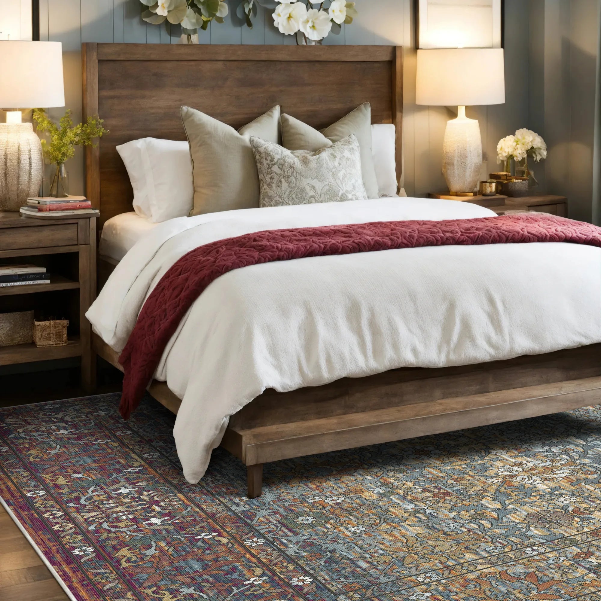 Antique Multi Meadow Floral Rug