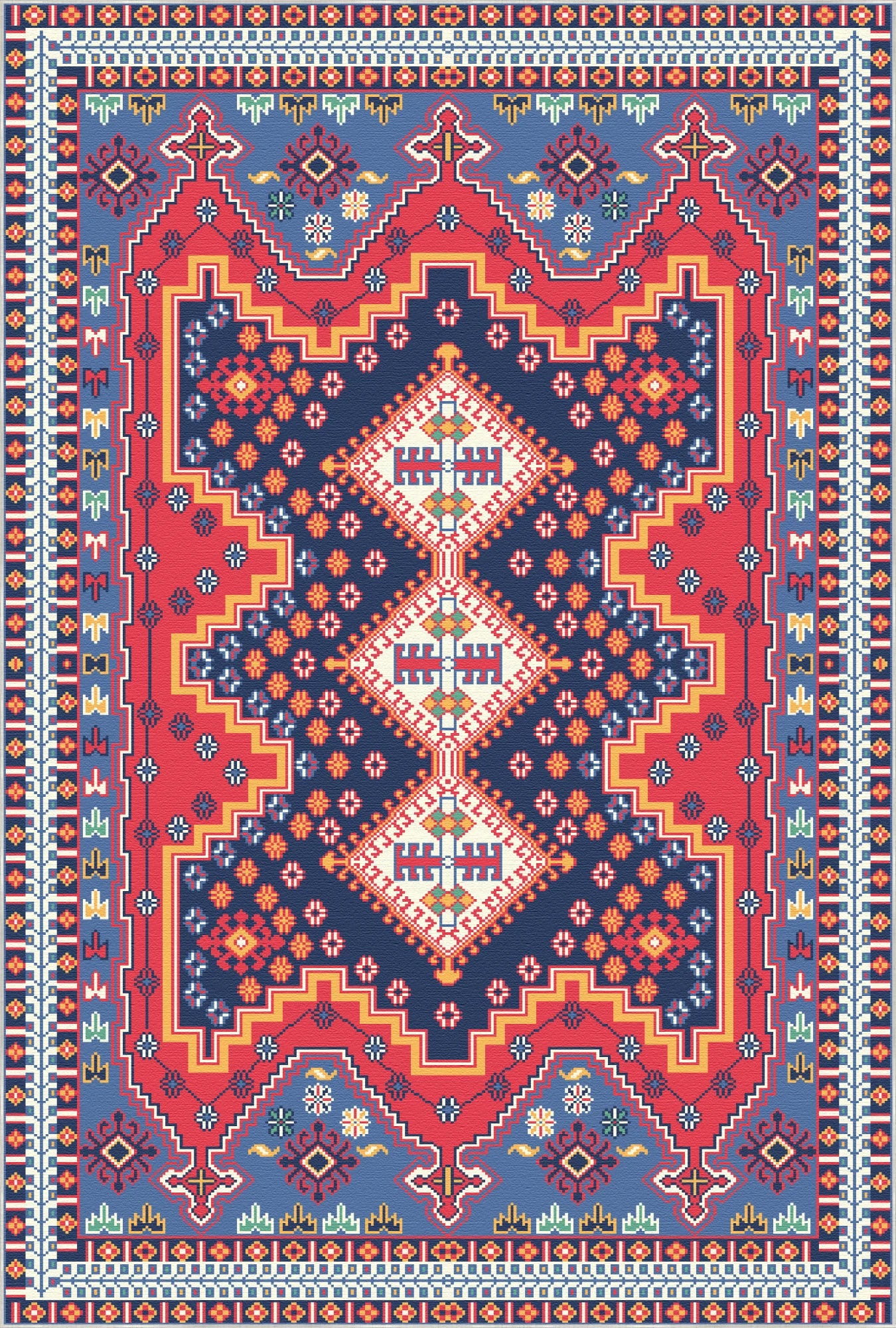 Ararat Vivid Geometric Tribal Rug