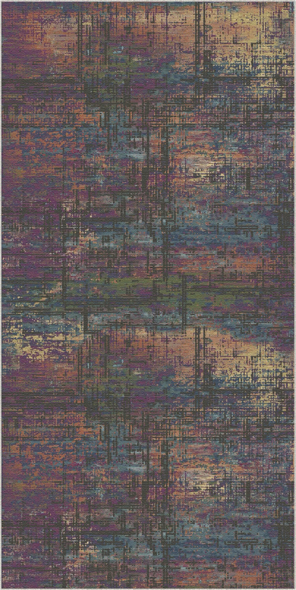 Tappeto Astratto Prugna Mistica Glitch