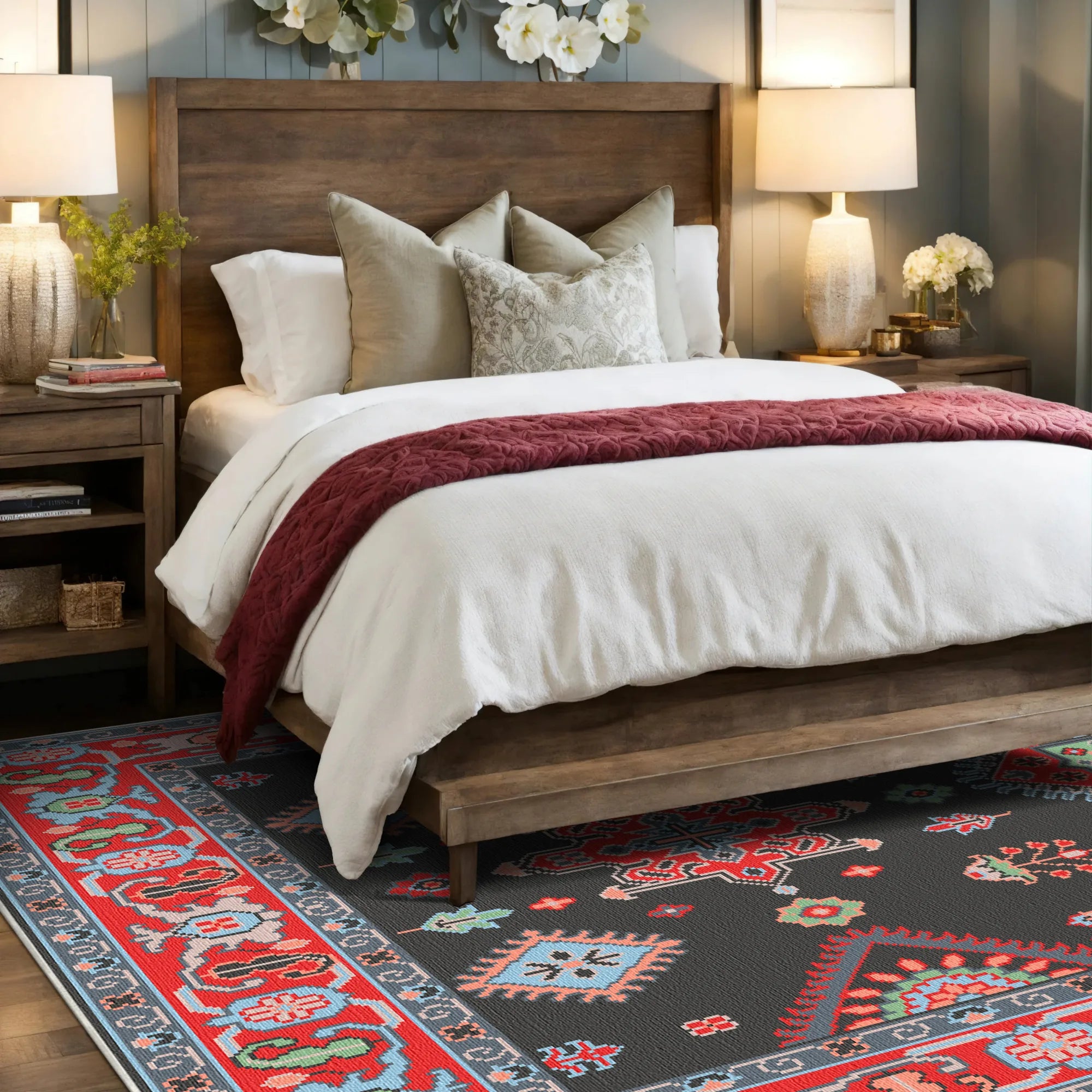 Ararat Obsidian Medallion Tribal Rug