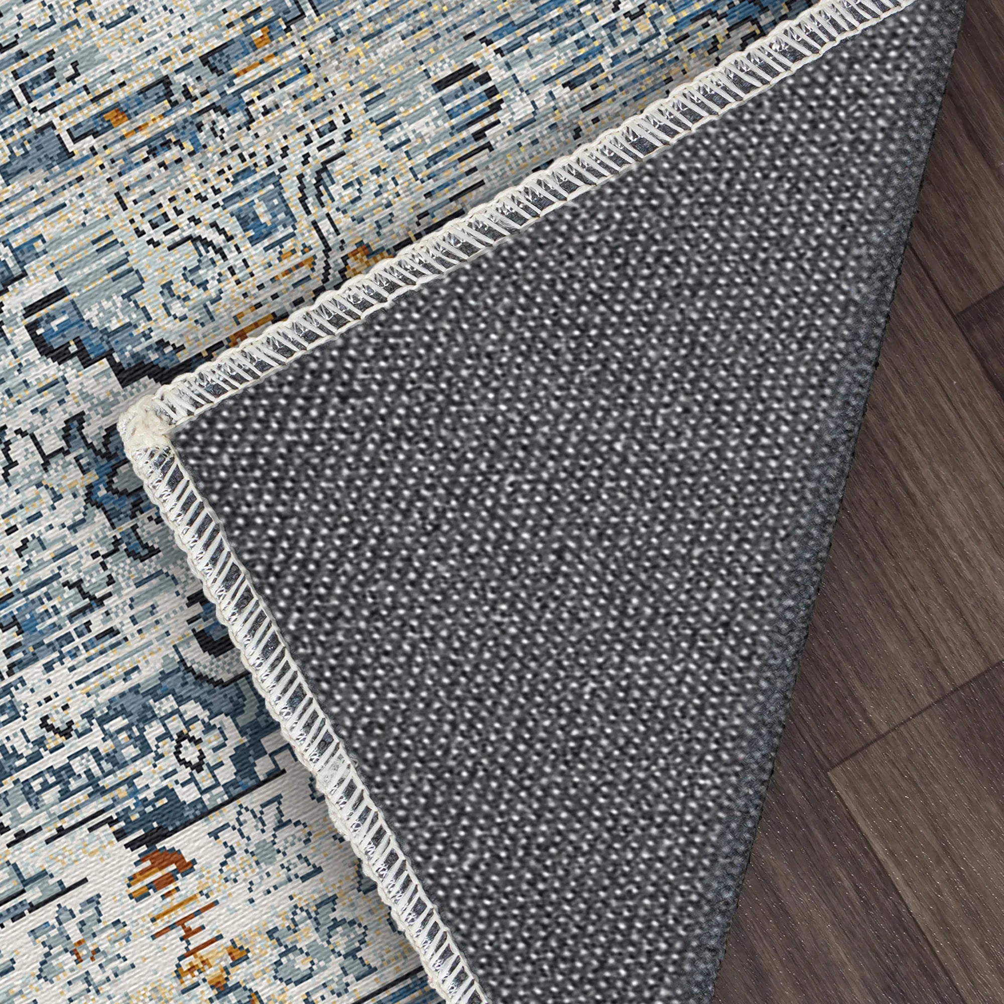 Antique Indigo Serapi Lattice Rug