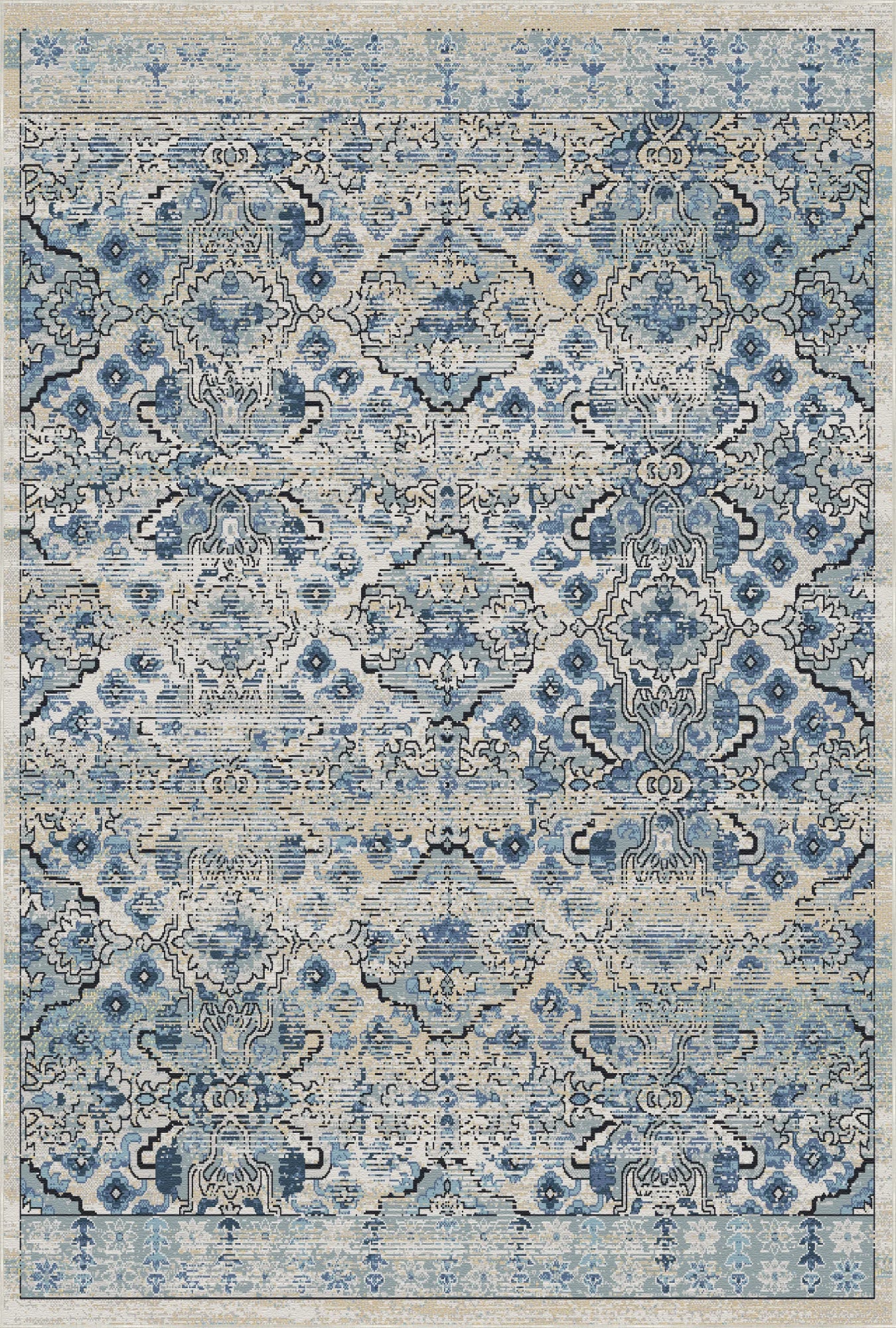 Vintage Slate & Azure Serapi Heritage Rug