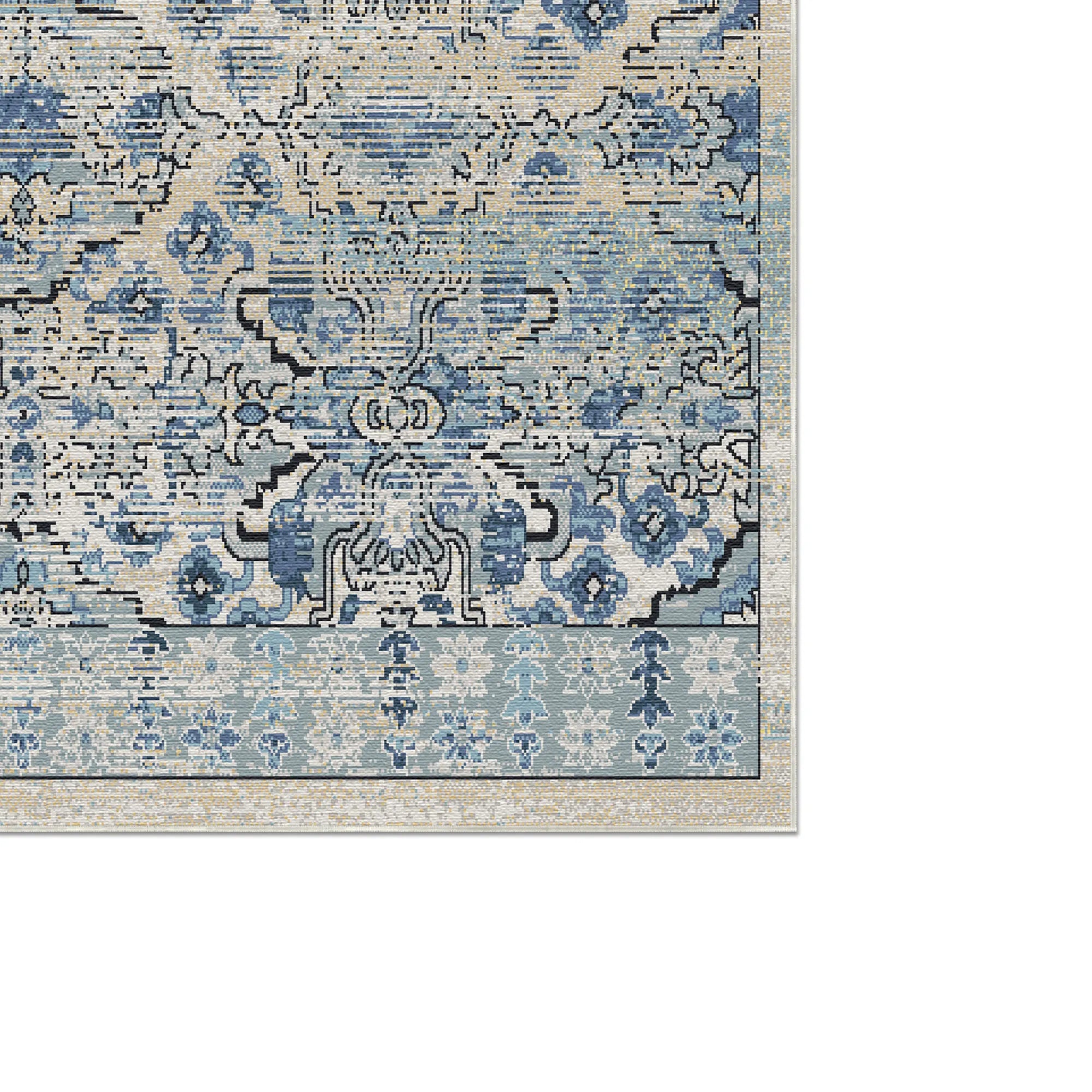 Vintage Slate & Azure Serapi Heritage Rug