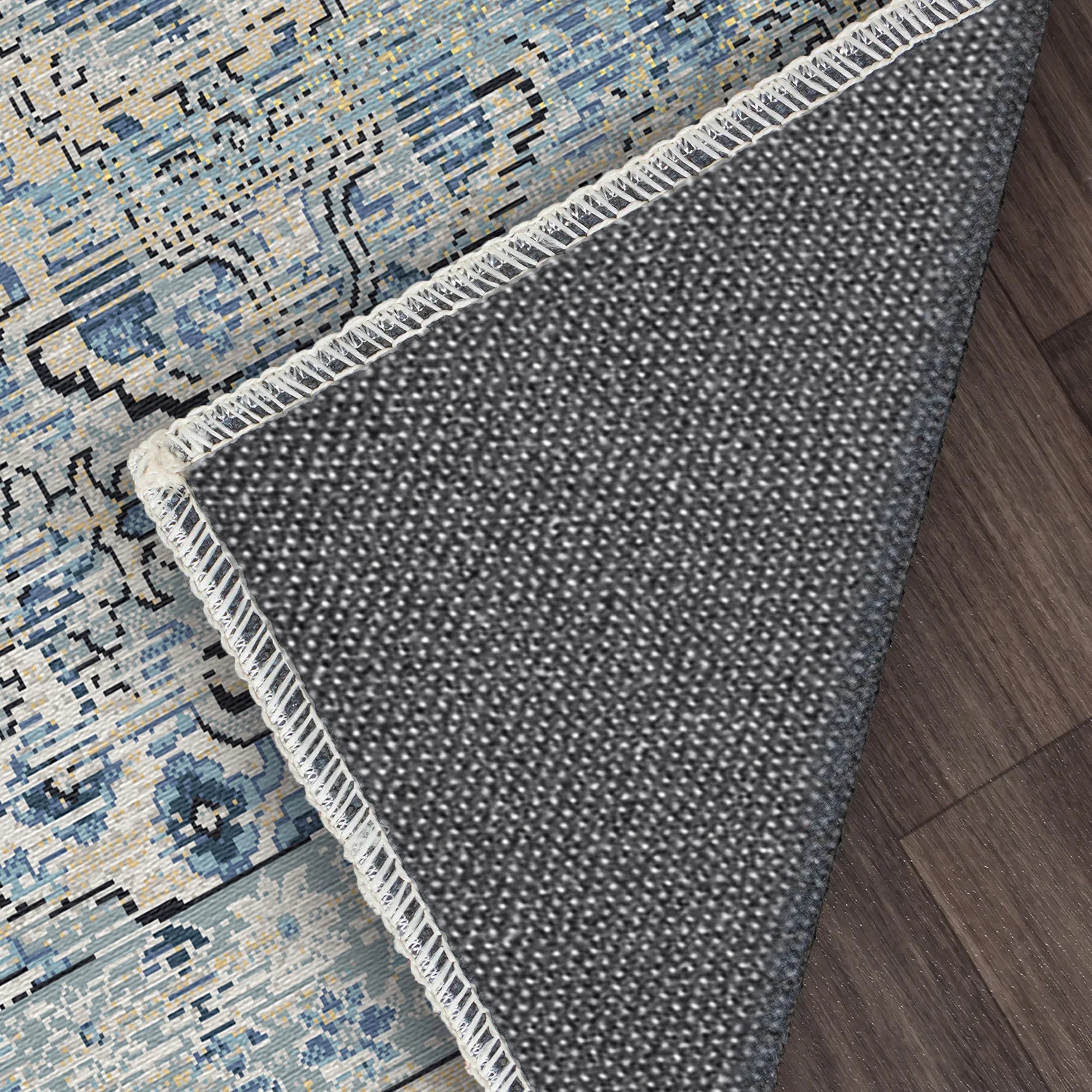 Vintage Slate & Azure Serapi Heritage Rug