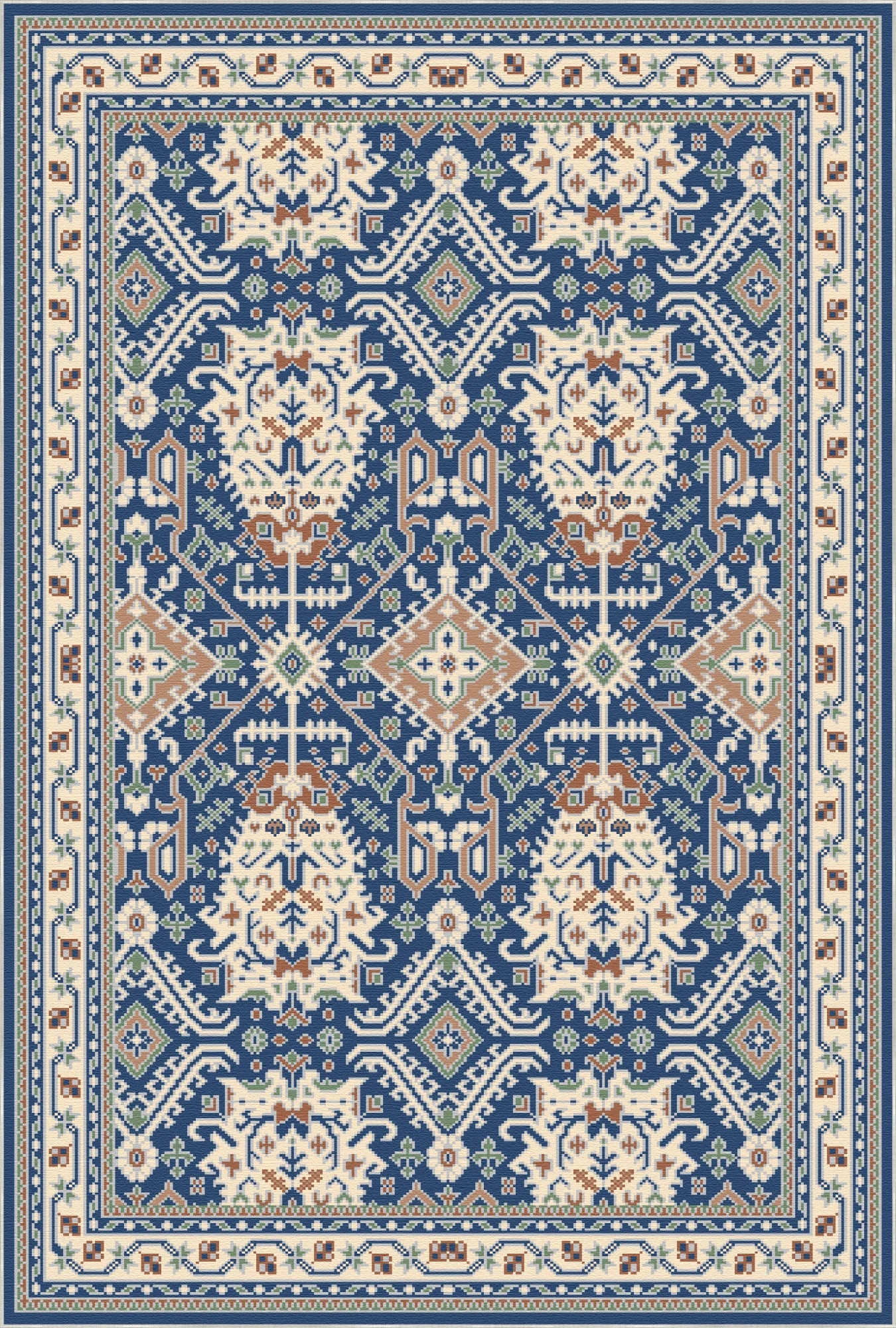 Ararat Azure Shield Geometric Rug