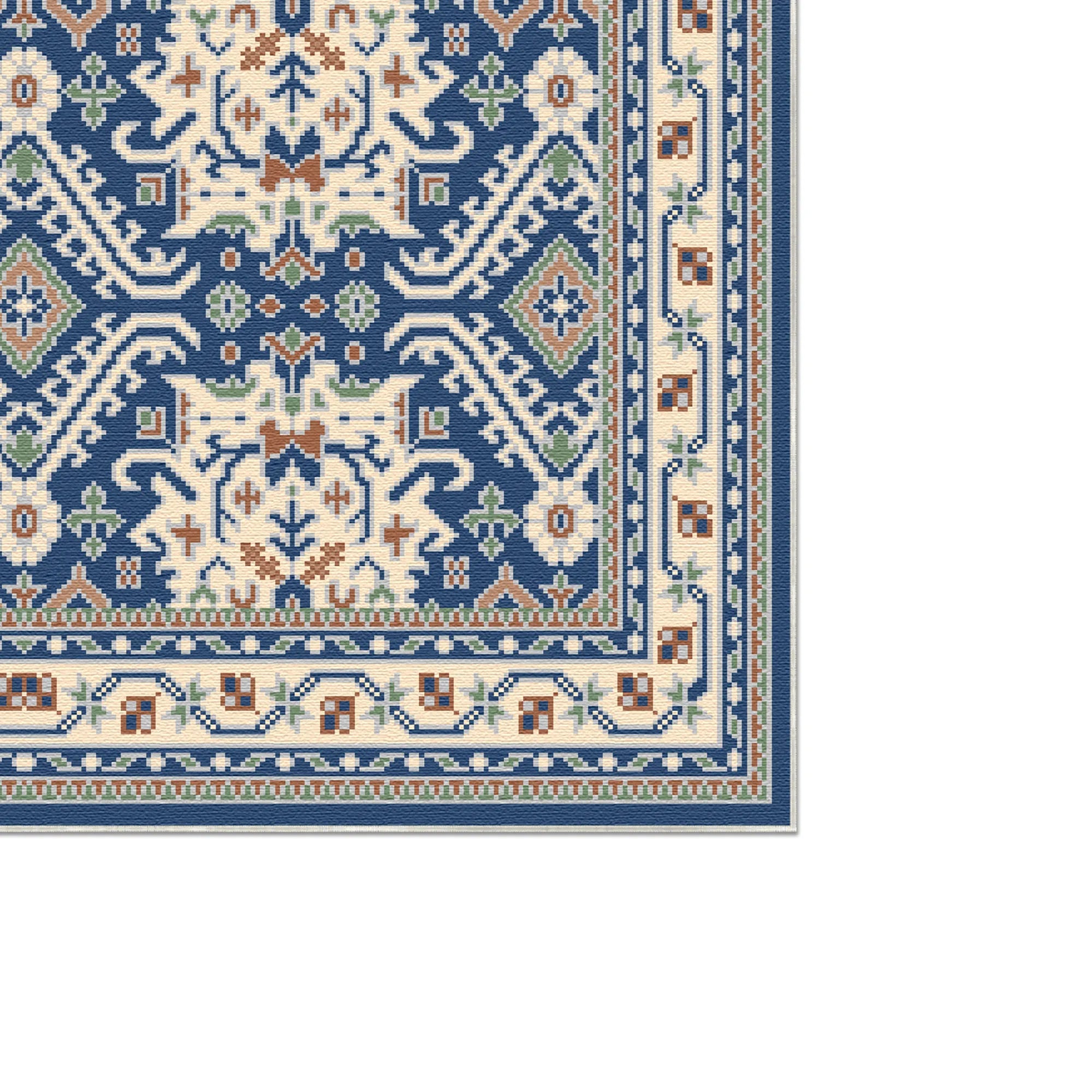 Tappeto geometrico Ararat Scudo Azure