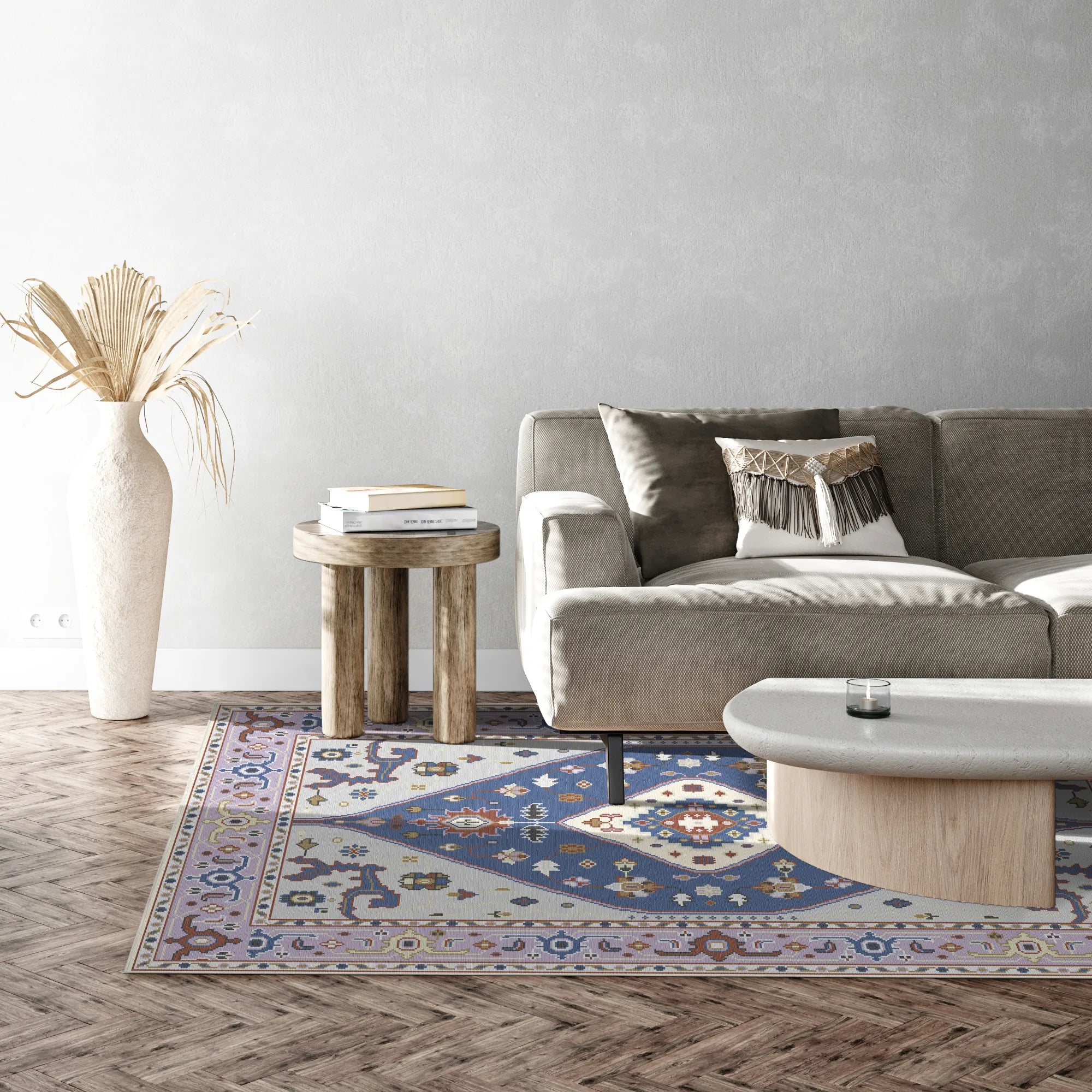 Astraea Crimson Tribal Washable Rug