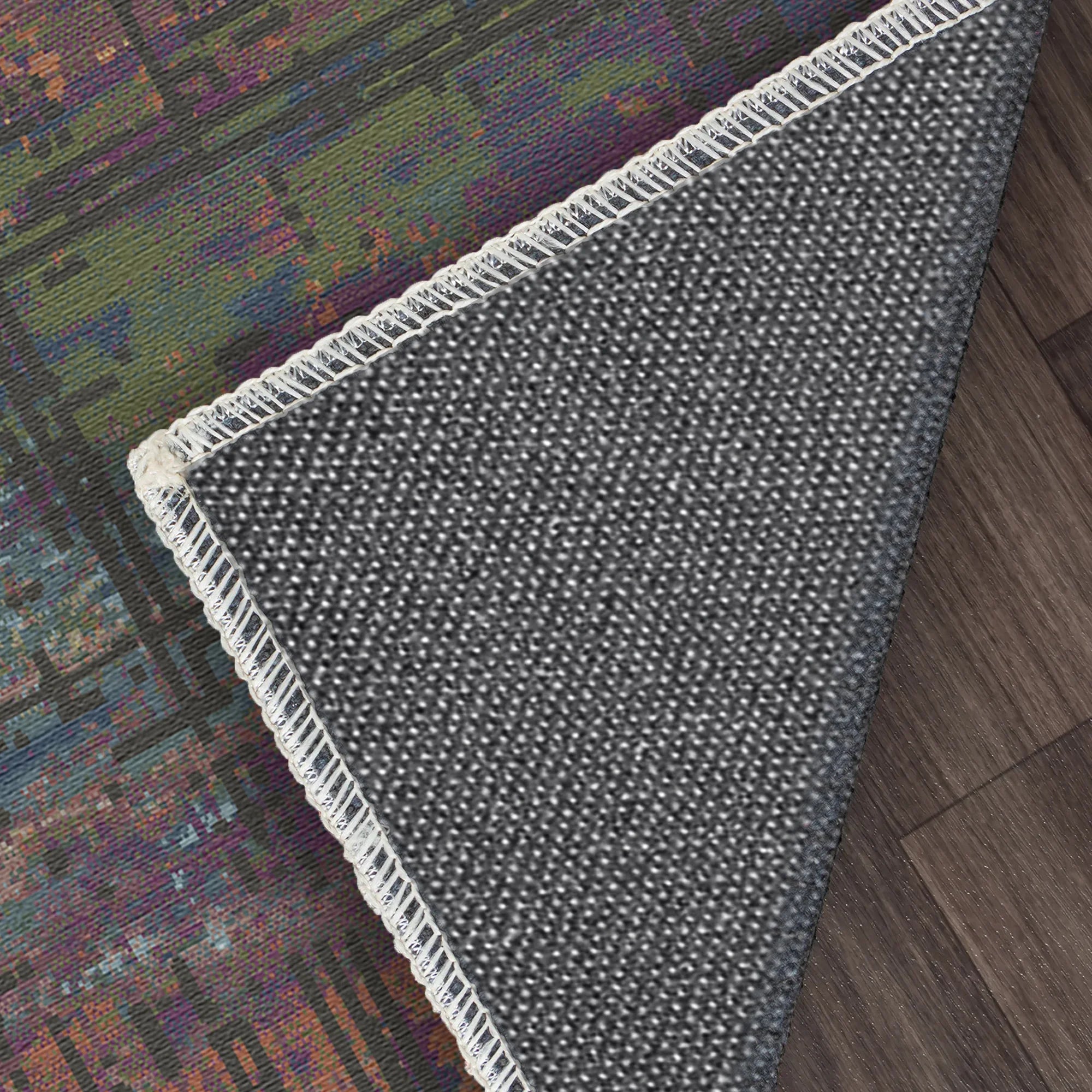 Mystic Plum Abstract Glitch Rug