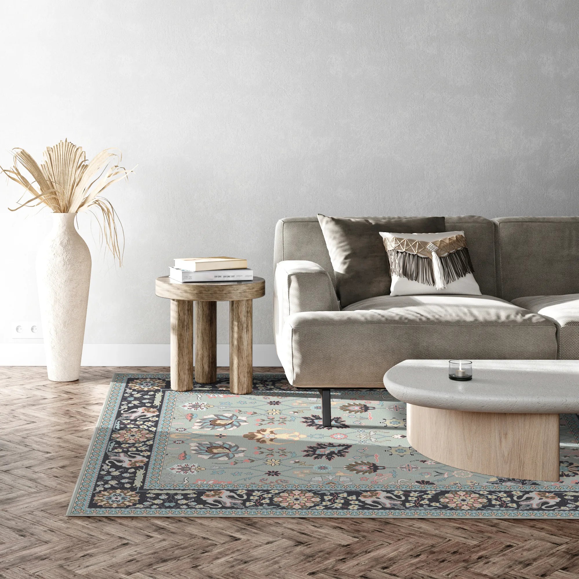 Aetheria Aqua Garden Floral Rug